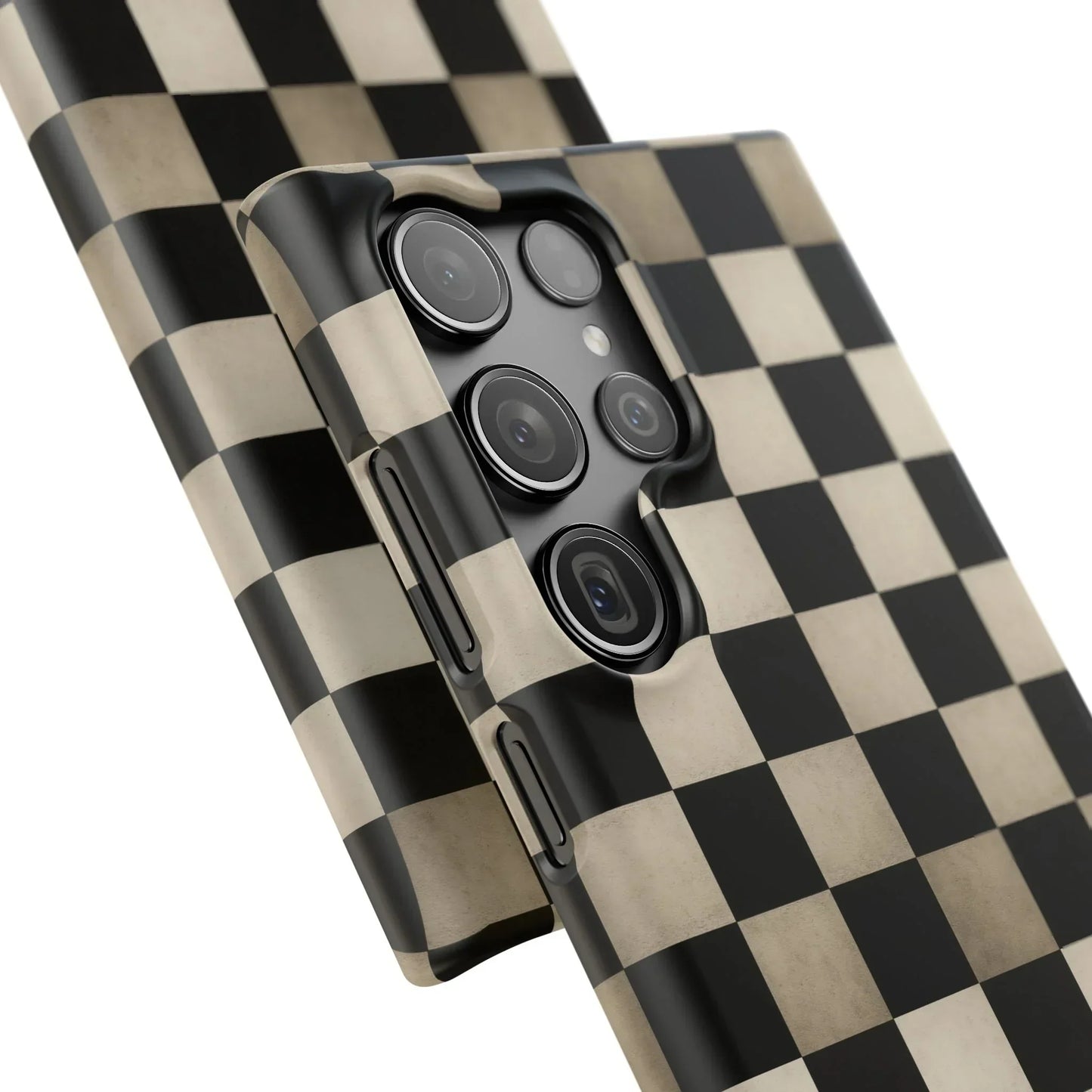 Stylish Matte Checker Phone Case for iPhone 7-16 and Samsung Galaxy S10-S24 Models - KarArmDesign