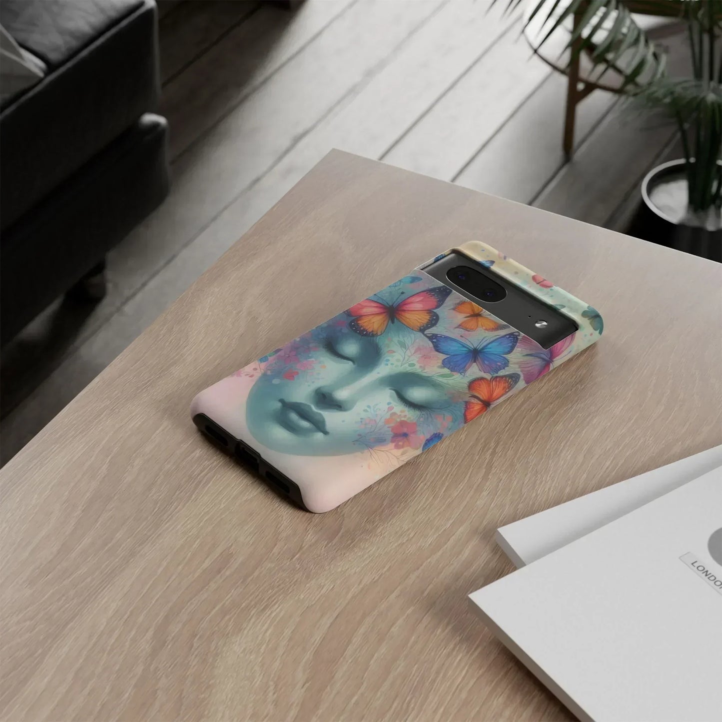 Butterfly Bloom Dreamy Woman Phone Case for Galaxy and Pixel - KarArmDesign
