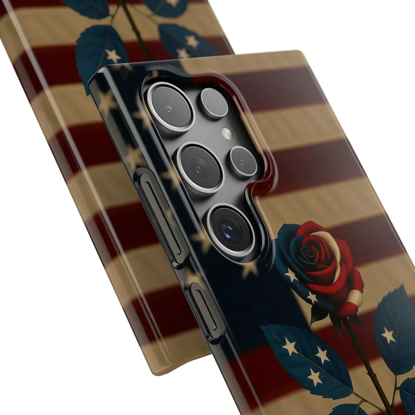 American Rose Flag Phone Case for iPhone 7-16 and Samsung Galaxy S10-S24 Models - KarArmDesign