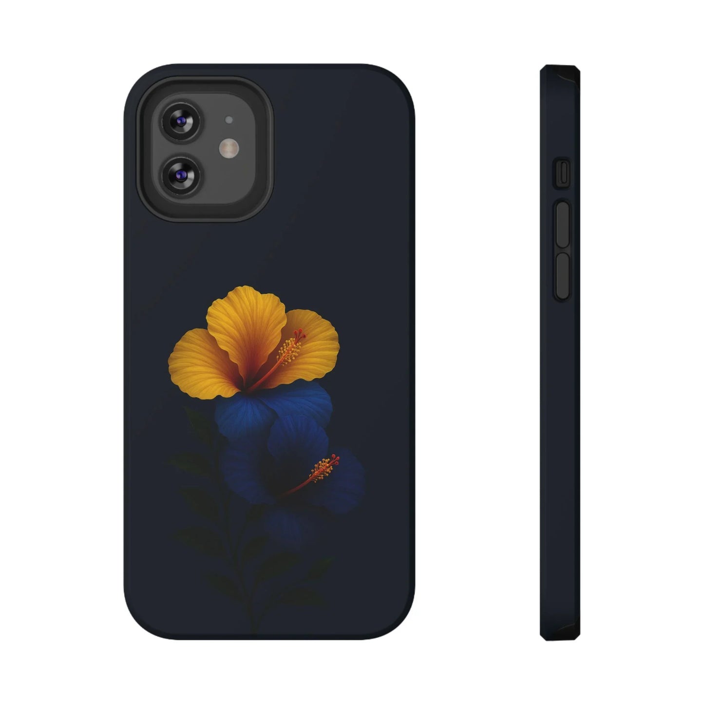 Elegant hibiscus phone case Impact-Resistant Cases for iPhone 12-16 and Samsung Galaxy S21-S22 Models - KarArmDesign