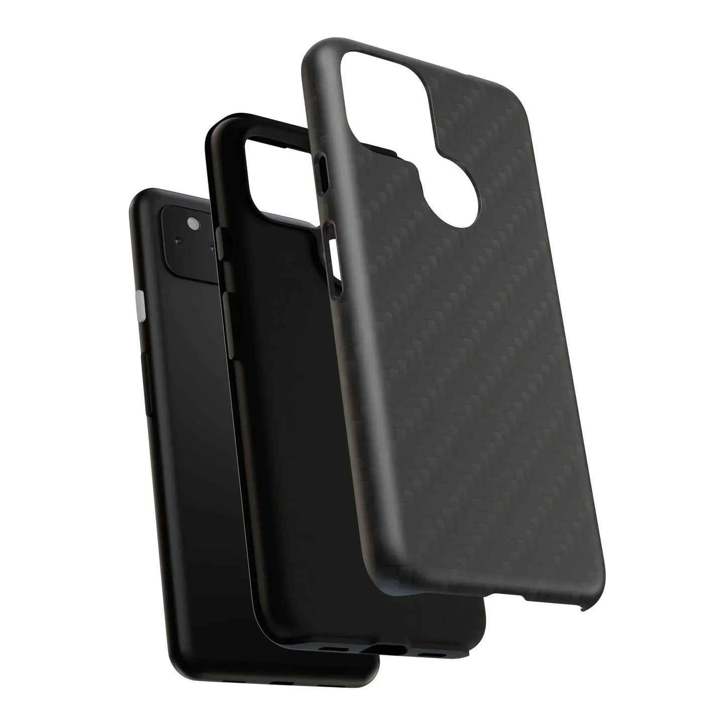 Black Carbon Phone Case Tough Case for iPhone 8-16 and Google Pixel up to 9 Models - KarArmDesign