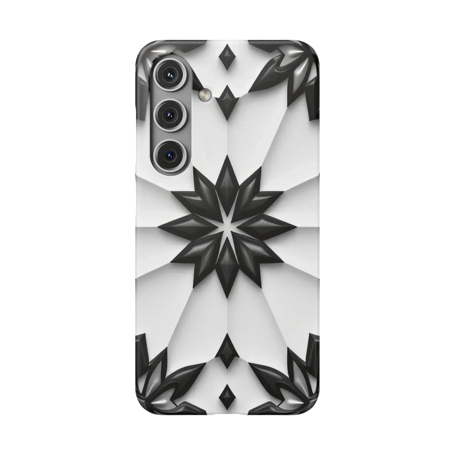 Black and White Geometric Floral Phone Case for iPhone and Samsung Galaxy - KarArmDesign