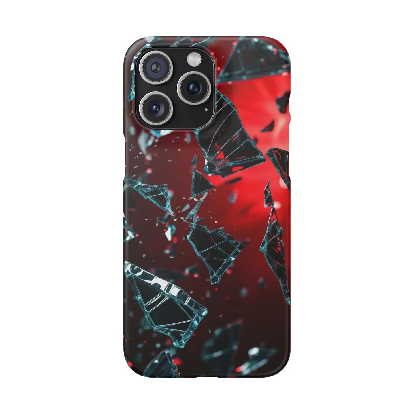 "Crimson Impact" Realistic Glass Shard Snap Phone Case for iPhone 7-16 and Samsung Galaxy S10-S24 Models - KarArmDesign
