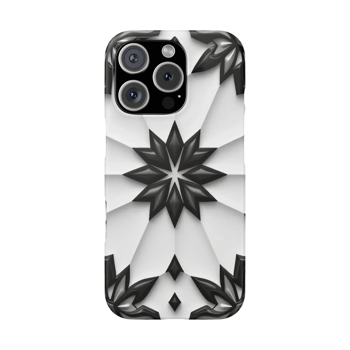 Black and White Geometric Floral Phone Case for iPhone and Samsung Galaxy - KarArmDesign