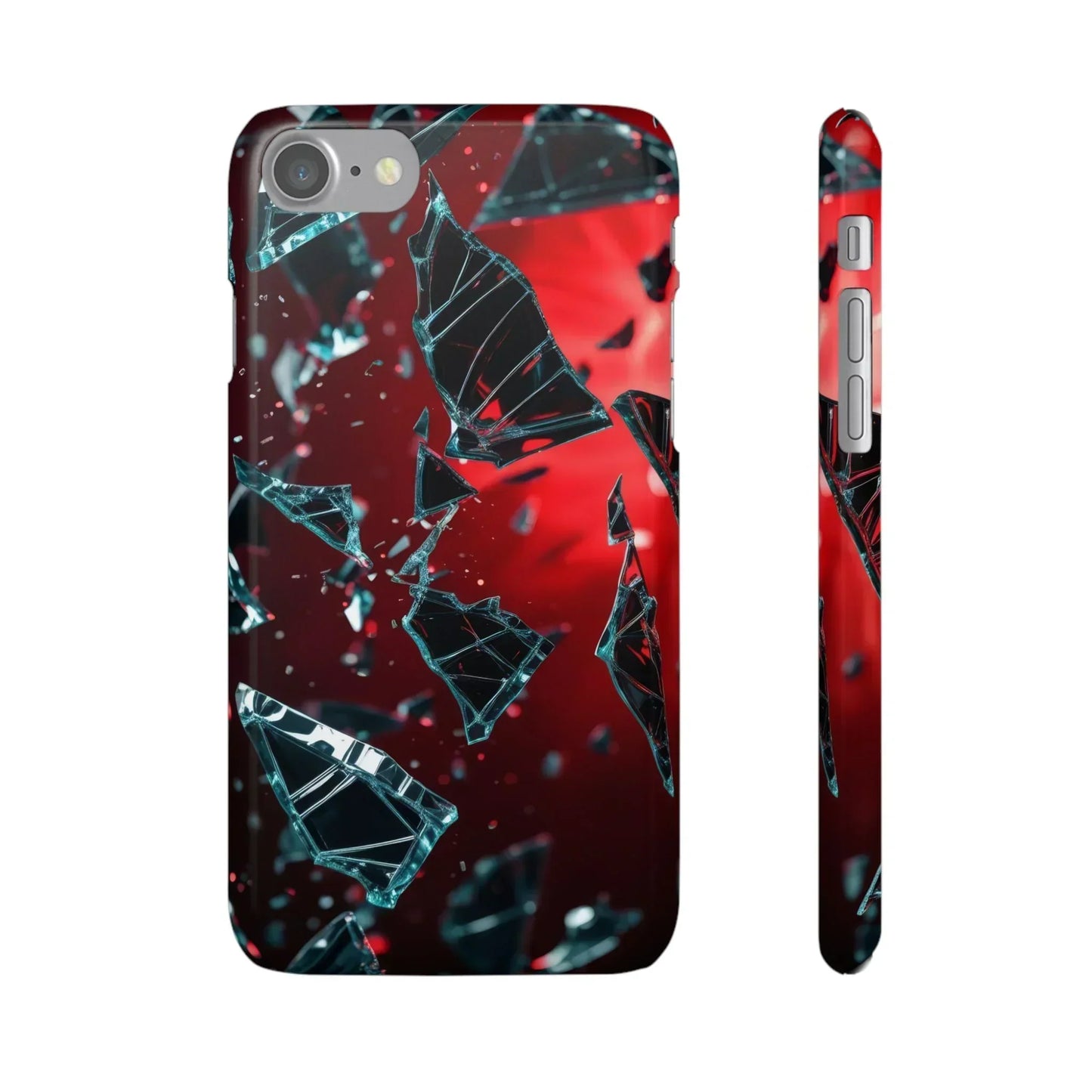 "Crimson Impact" Realistic Glass Shard Snap Phone Case for iPhone 7-16 and Samsung Galaxy S10-S24 Models - KarArmDesign