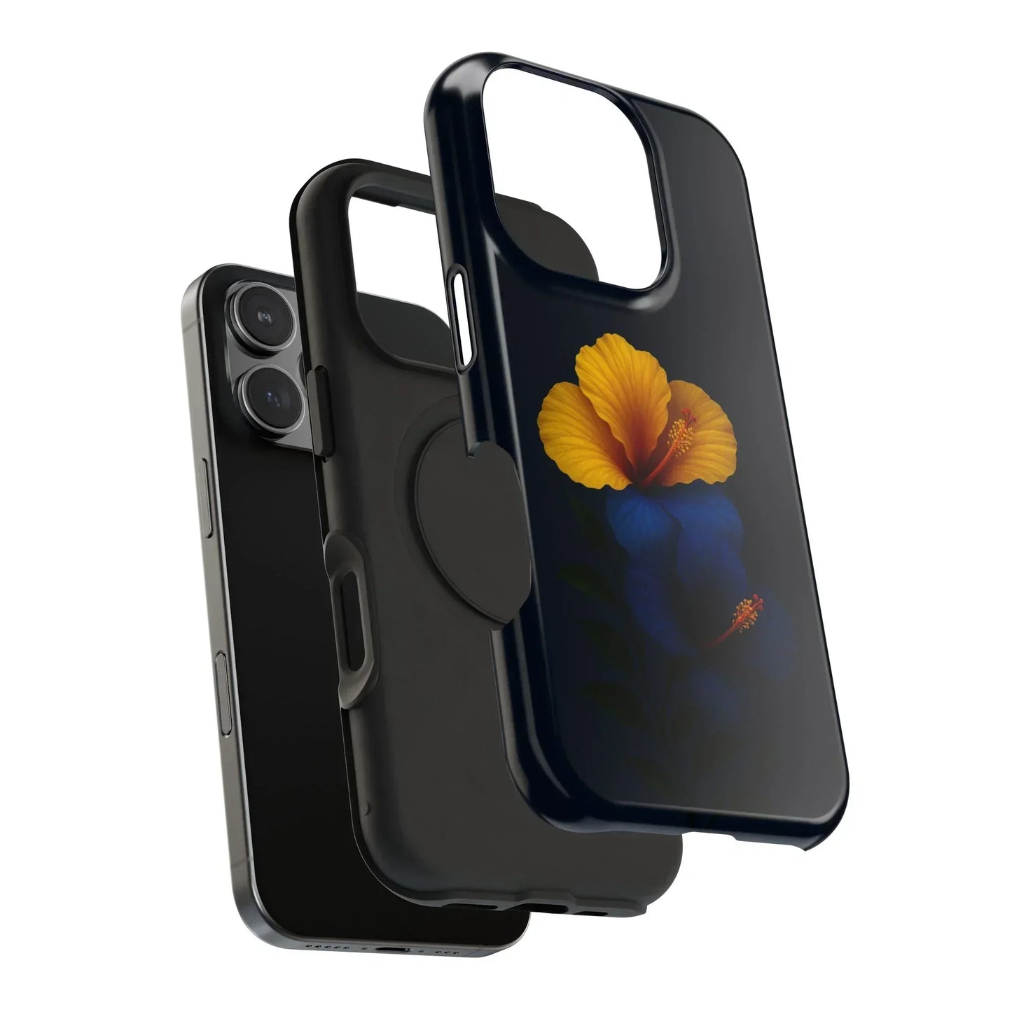 Elegant hibiscus phone case Impact-Resistant Cases for iPhone 12-16 and Samsung Galaxy S21-S22 Models - KarArmDesign