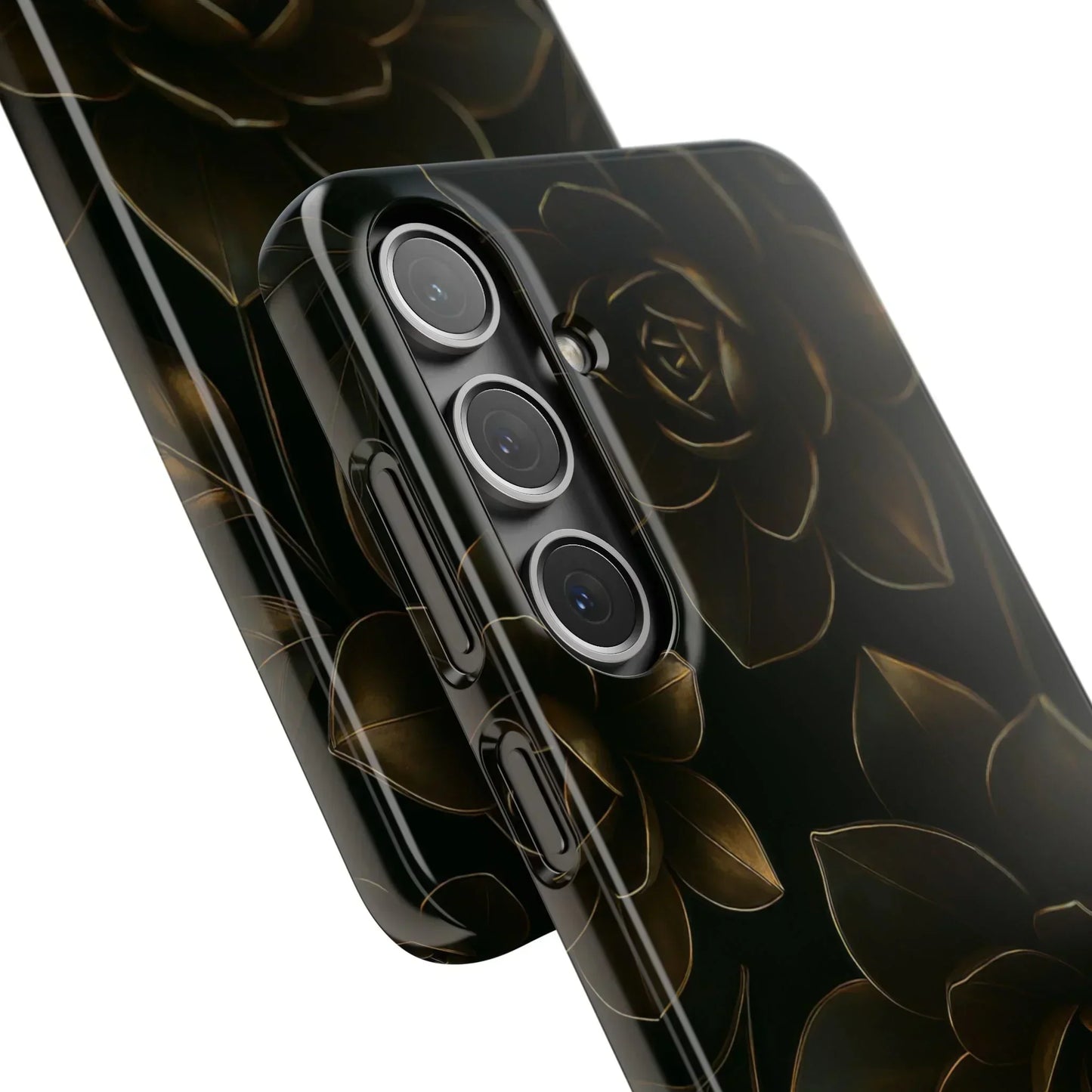 Metal Flower Phone Case for iPhone 7-16 and Galaxy S10-S24 Models