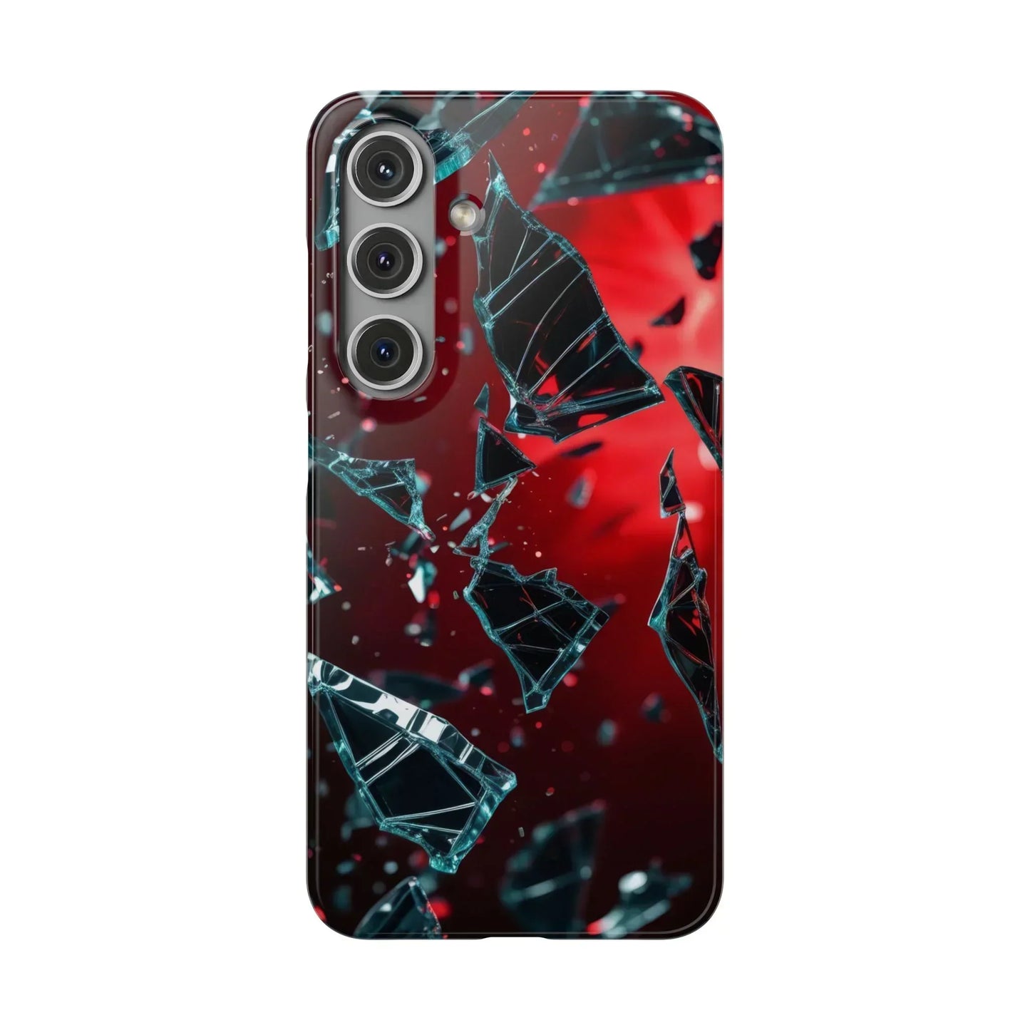 "Crimson Impact" Realistic Glass Shard Snap Phone Case for iPhone 7-16 and Samsung Galaxy S10-S24 Models - KarArmDesign