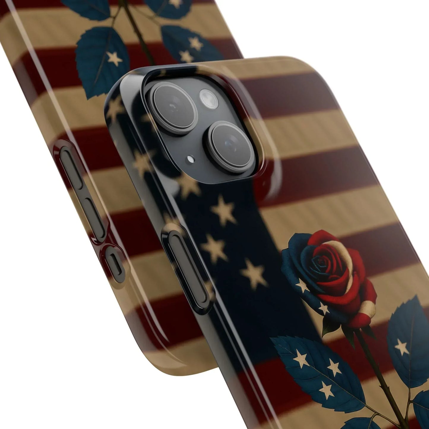 American Rose Flag Phone Case for iPhone 7-16 and Samsung Galaxy S10-S24 Models - KarArmDesign