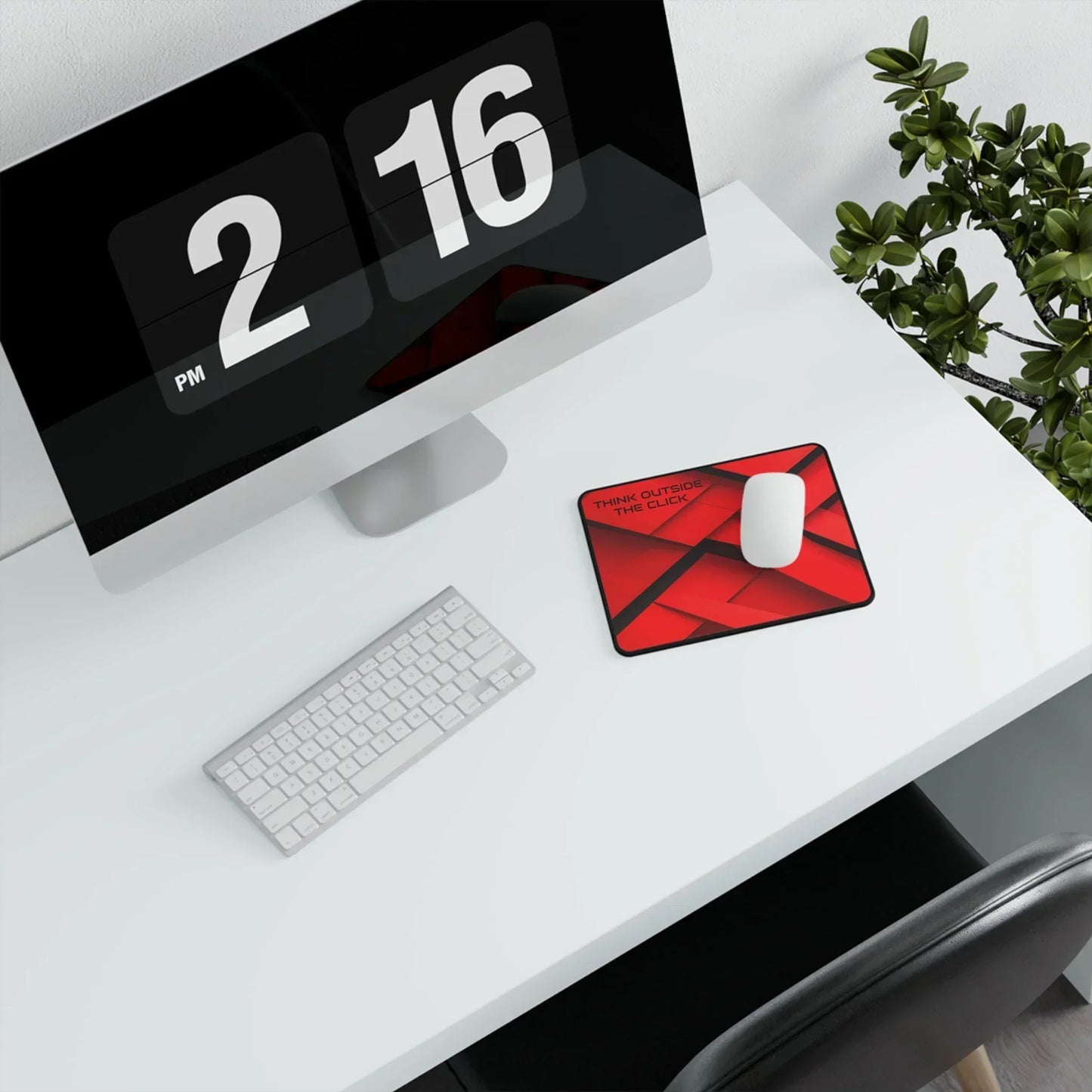 Think Outside the Click – Red & Black Geometric Non-Slip Gaming Mouse Pad for Creative Minds - KarArmDesign