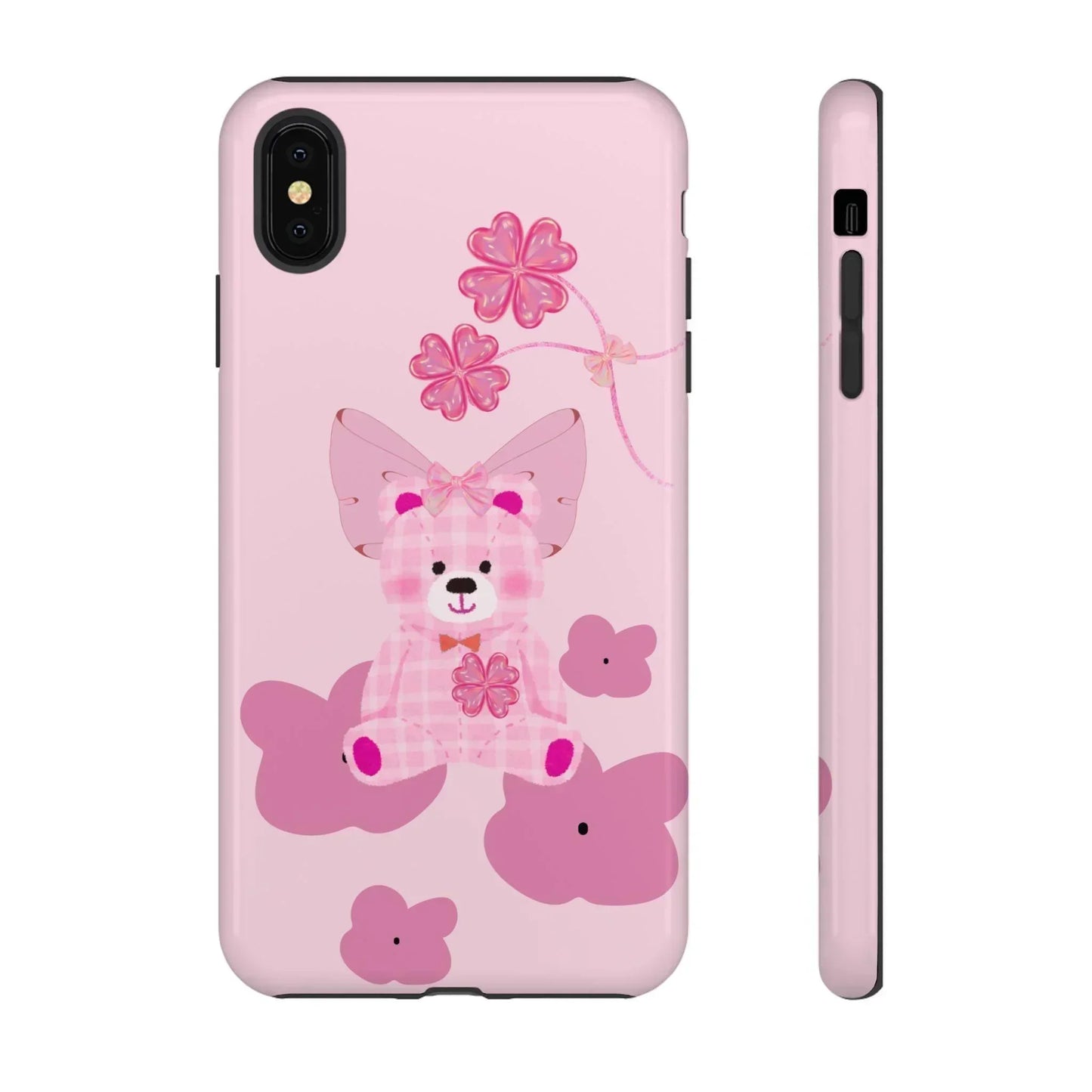 Pink Teddy Bear Phone Cases for iPhone, Pixel and Galaxy Models - KarArmDesign