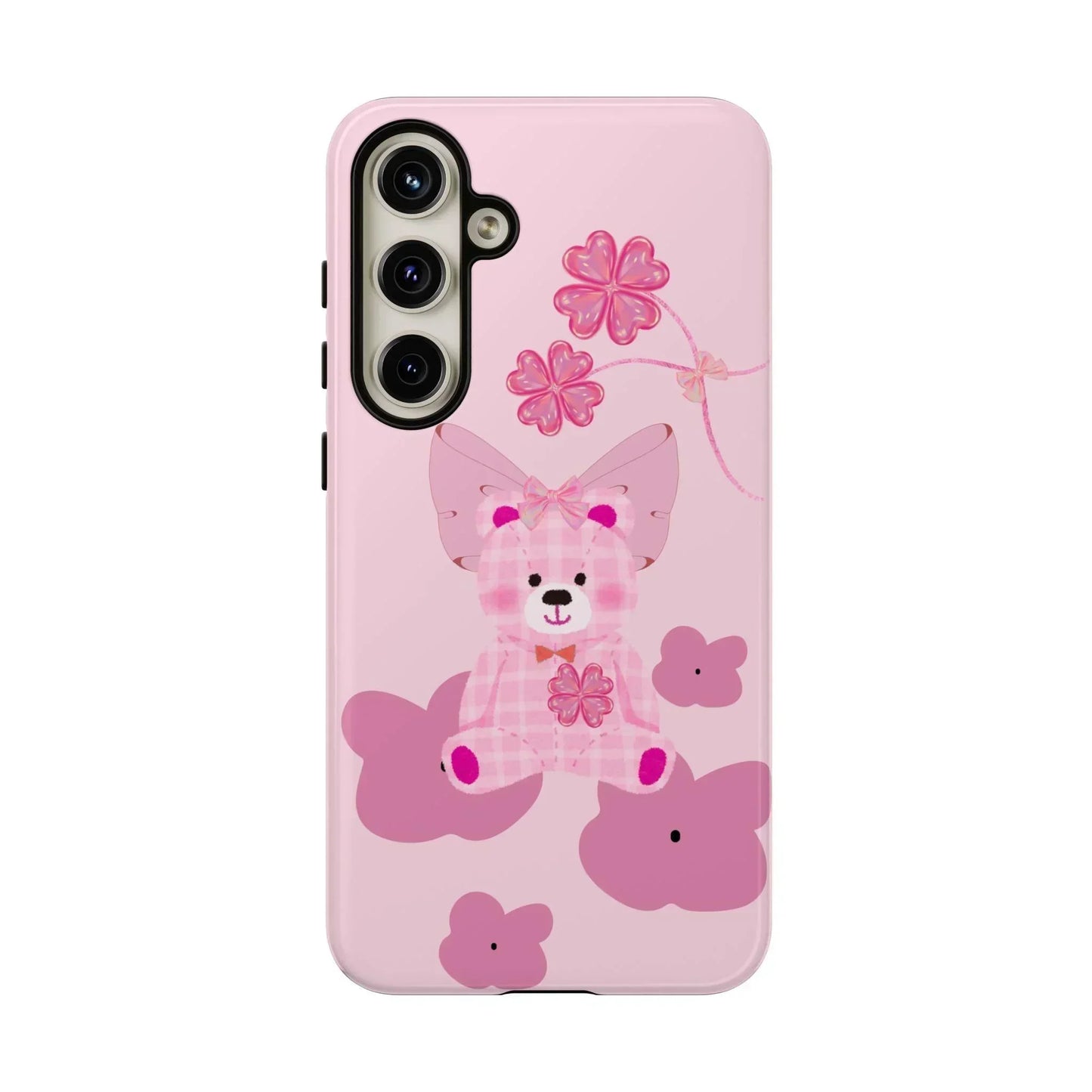 Pink Teddy Bear Phone Cases for iPhone, Pixel and Galaxy Models - KarArmDesign