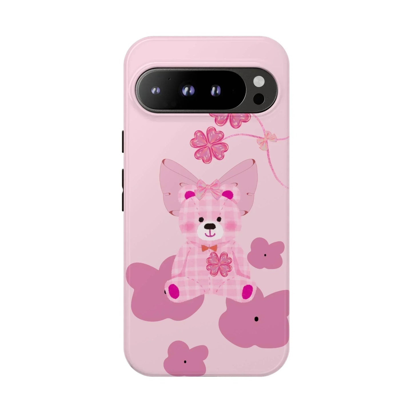 Pink Teddy Bear Phone Cases for iPhone, Pixel and Galaxy Models - KarArmDesign
