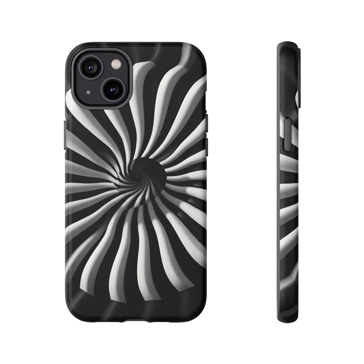 Hypnotic Black and White Spiral Phone Case for iPhone & Galaxy - KarArmDesign
