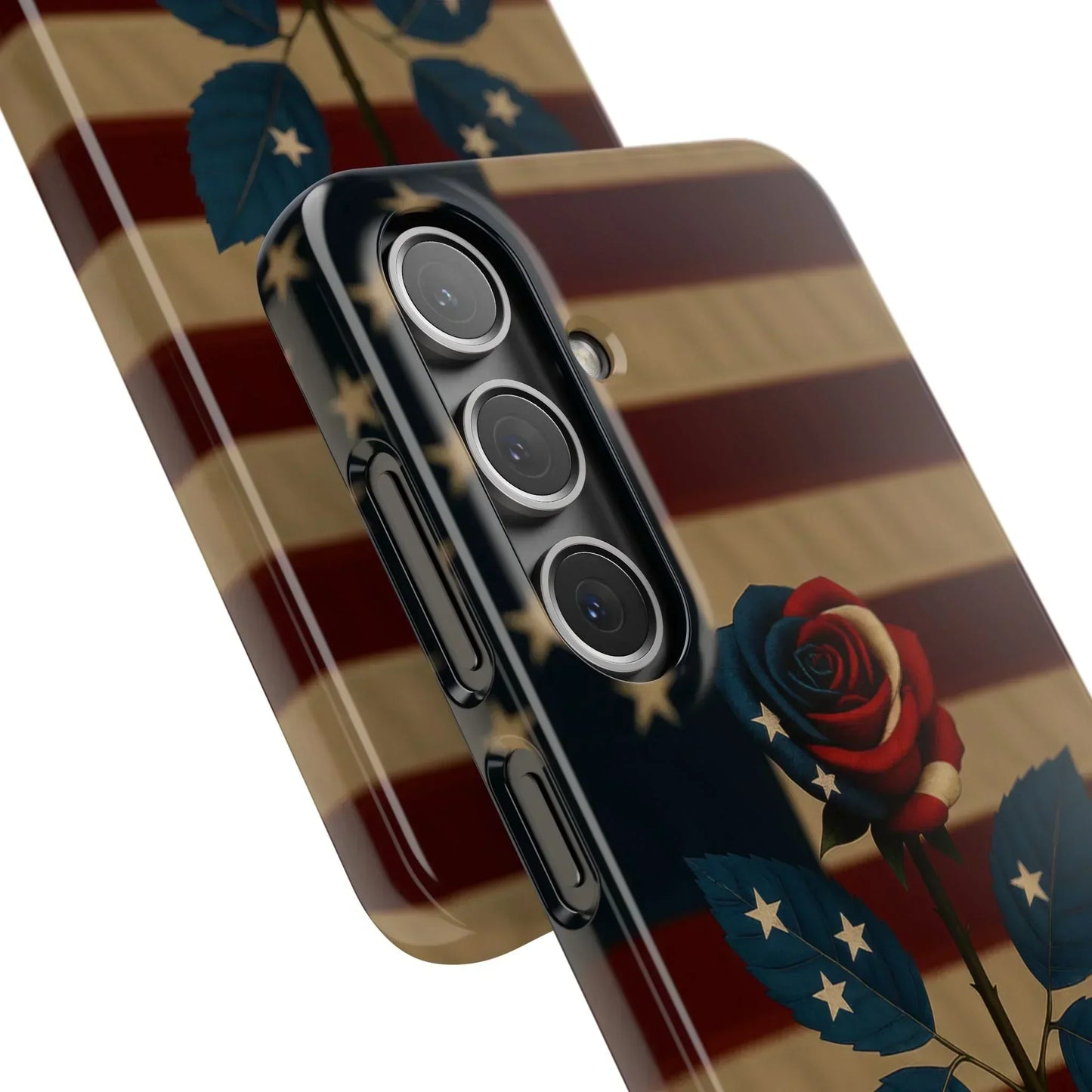American Rose Flag Phone Case for iPhone 7-16 and Samsung Galaxy S10-S24 Models - KarArmDesign