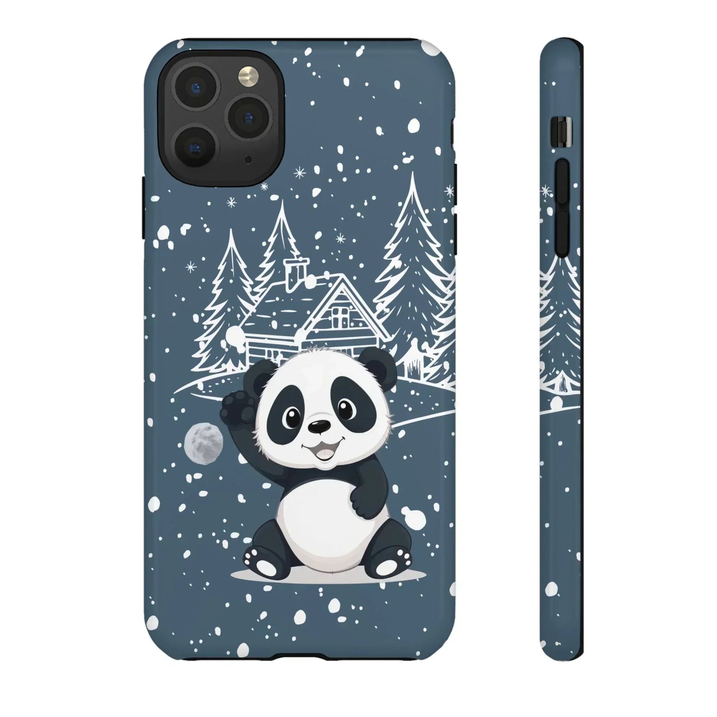 Cute Panda in a Winter Wonderland Phone Case for iPhone 8-16 Models - KarArmDesign