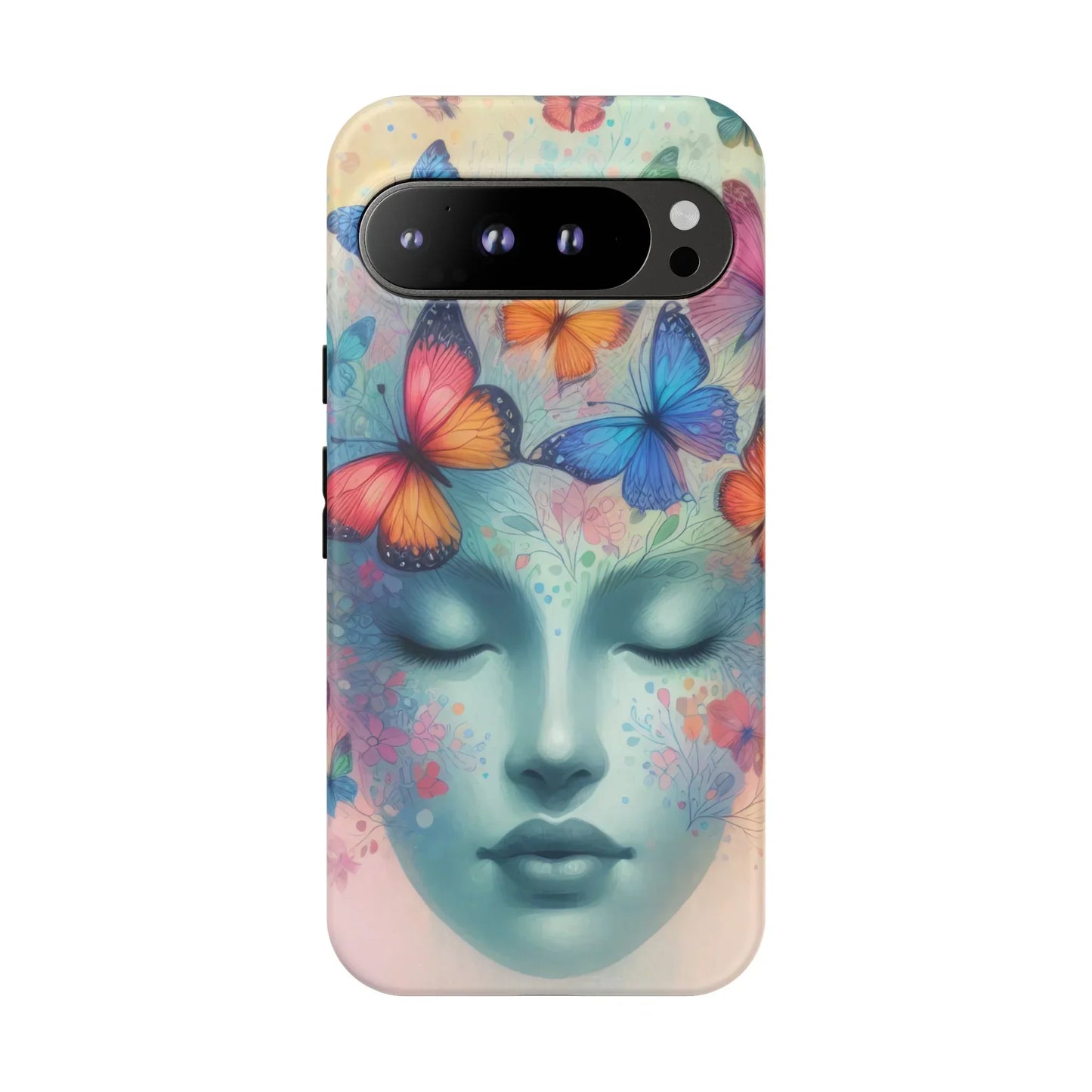 Butterfly Bloom Dreamy Woman Phone Case for Galaxy and Pixel - KarArmDesign