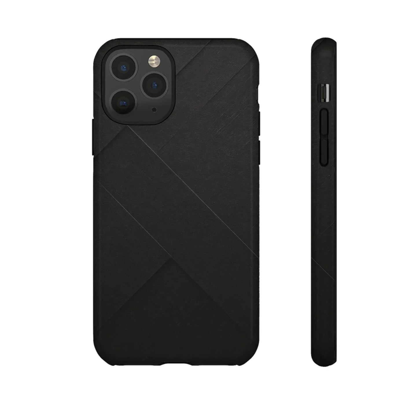 Matte Black Diagonal Line Phone Case for iPhone 8-16 and Galaxy S10-S25 Models - KarArmDesign