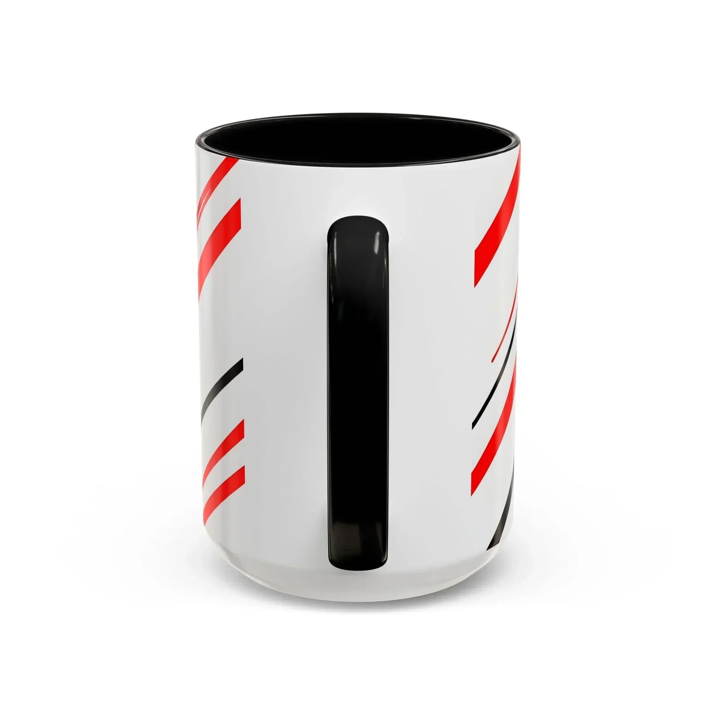 Bold Elegance – Red & Black Swirl Accent Coffee Mug - KarArmDesign