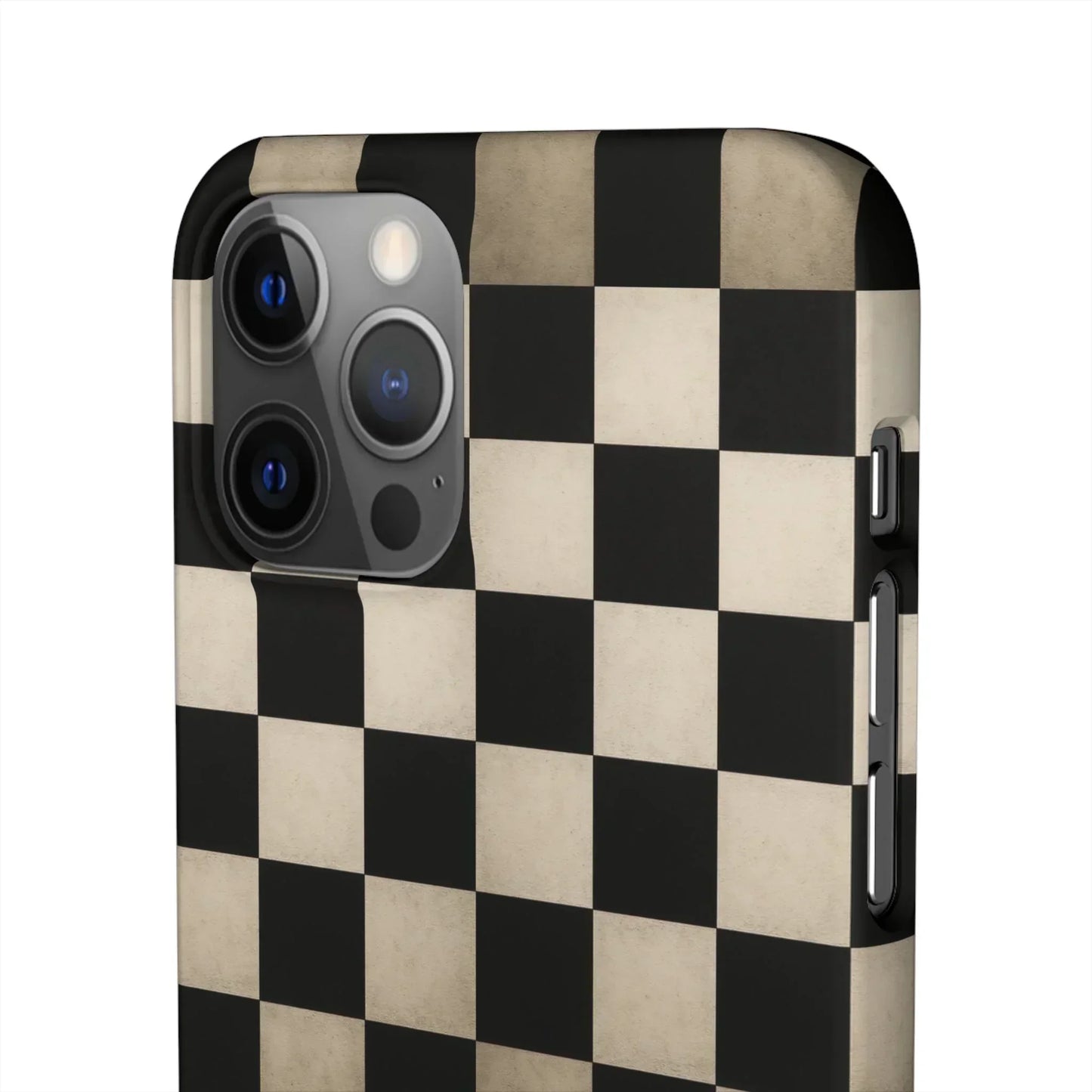 Stylish Matte Checker Phone Case for iPhone 7-16 and Samsung Galaxy S10-S24 Models - KarArmDesign