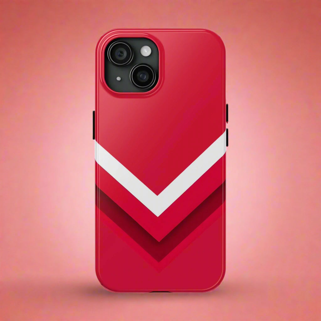 Red Chevron Armor โ Tough Phone Case for iPhone 7โ16 & Galaxy S21โS24 Models - KarArmDesign