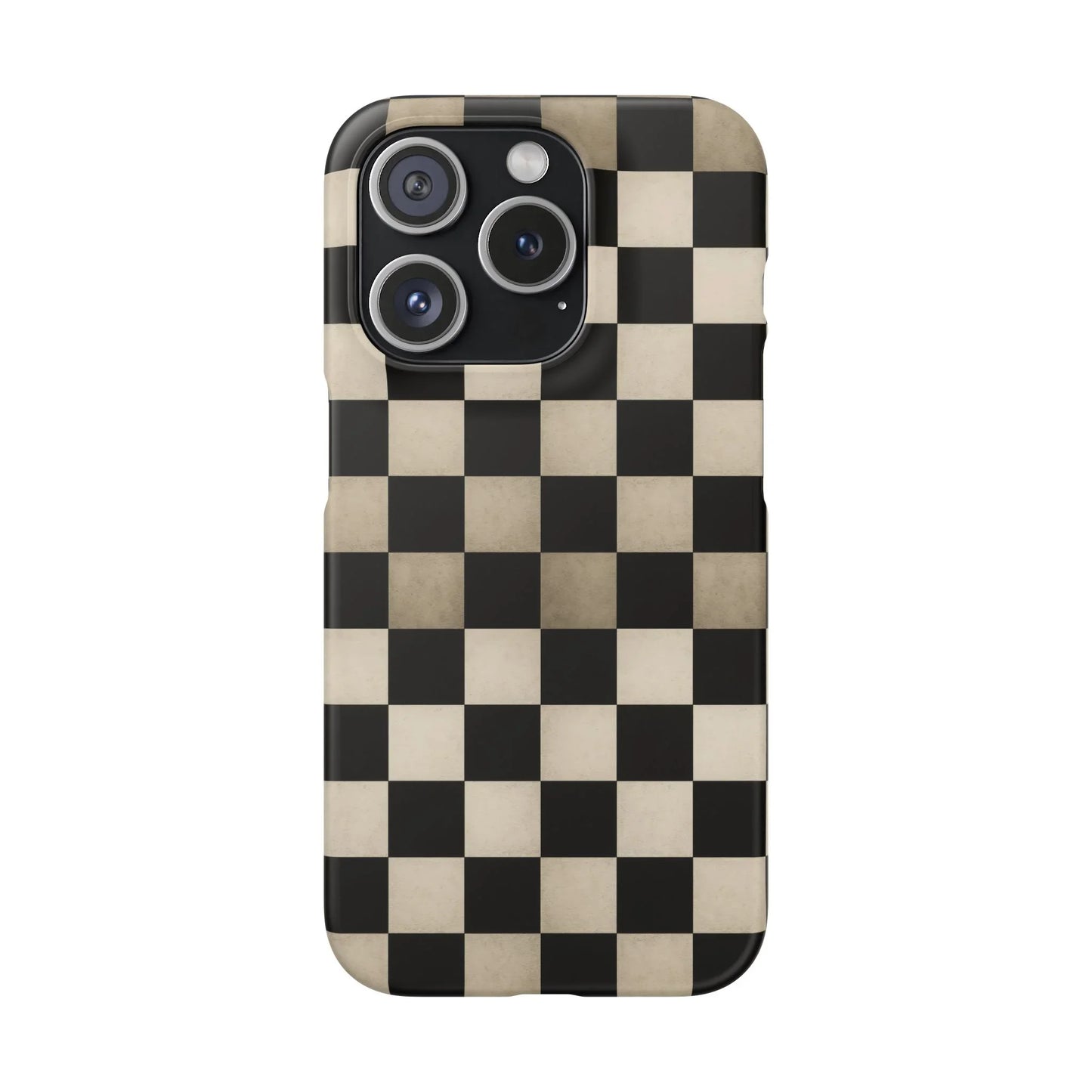 Stylish Matte Checker Phone Case for iPhone 7-16 and Samsung Galaxy S10-S24 Models - KarArmDesign