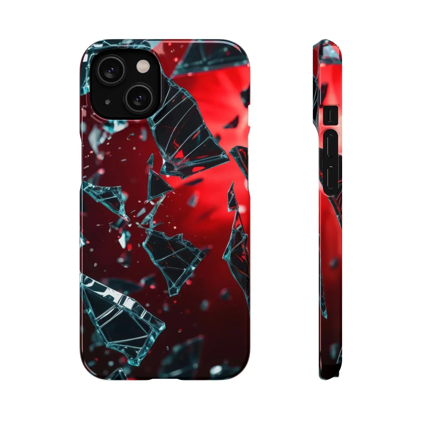 "Crimson Impact" Realistic Glass Shard Snap Phone Case for iPhone 7-16 and Samsung Galaxy S10-S24 Models - KarArmDesign