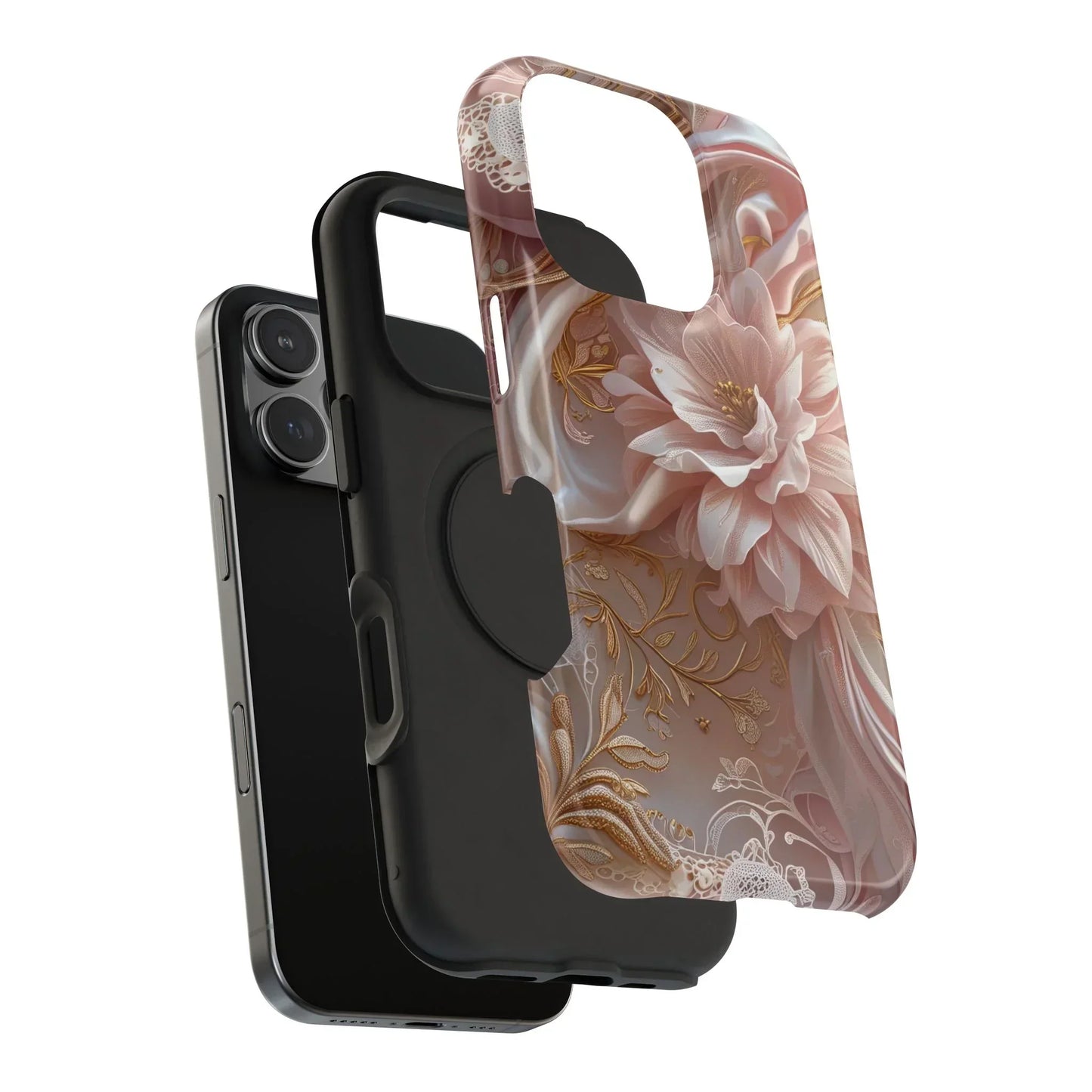 Elegant Floral Impact-Resistant Phone Case for iPhone 12-16 and Samsung Galaxy S21-S22 Models - KarArmDesign