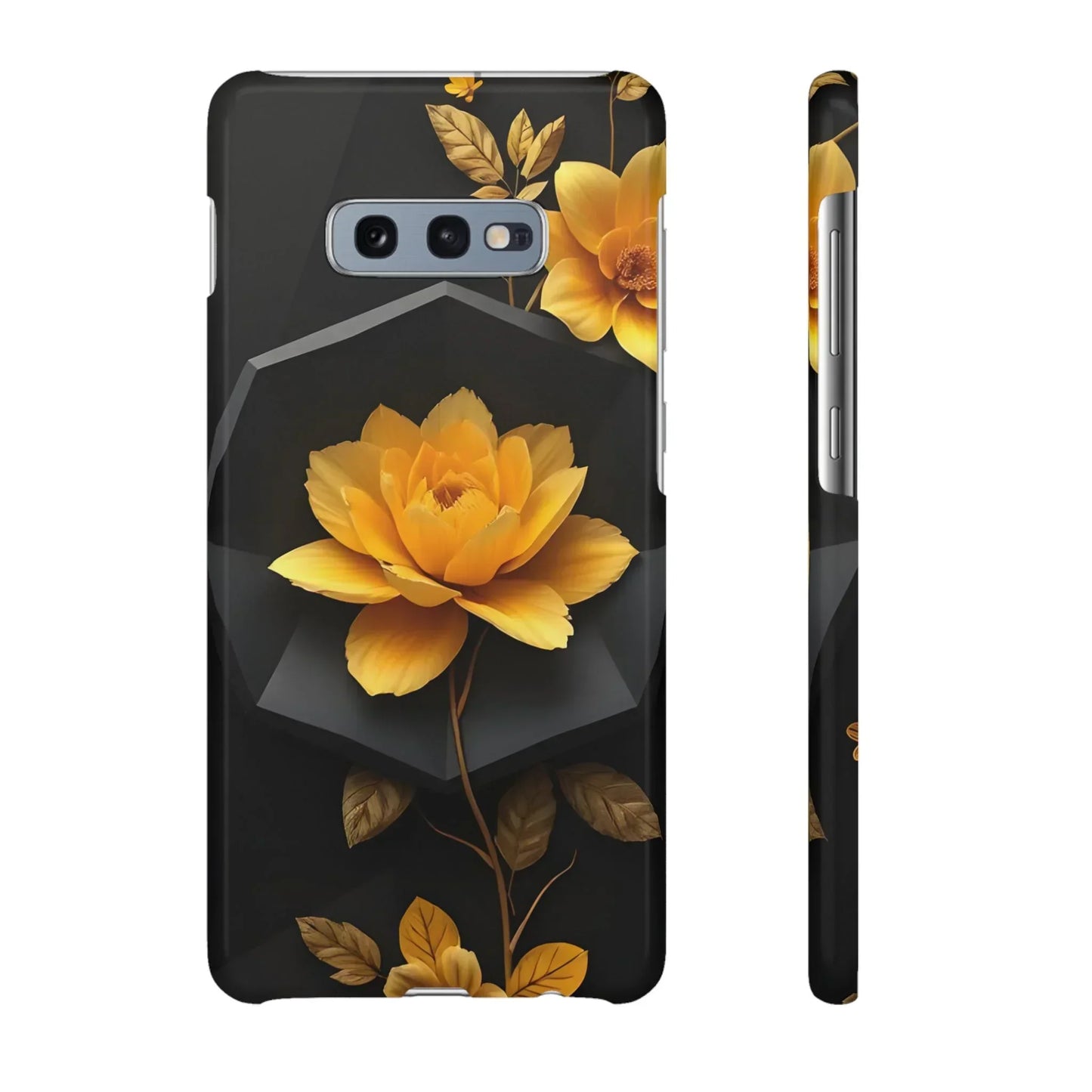 Yellow Floral Phone Case for iPhone 7-16 and Samsung Galaxy S10-S24 Models - KarArmDesign