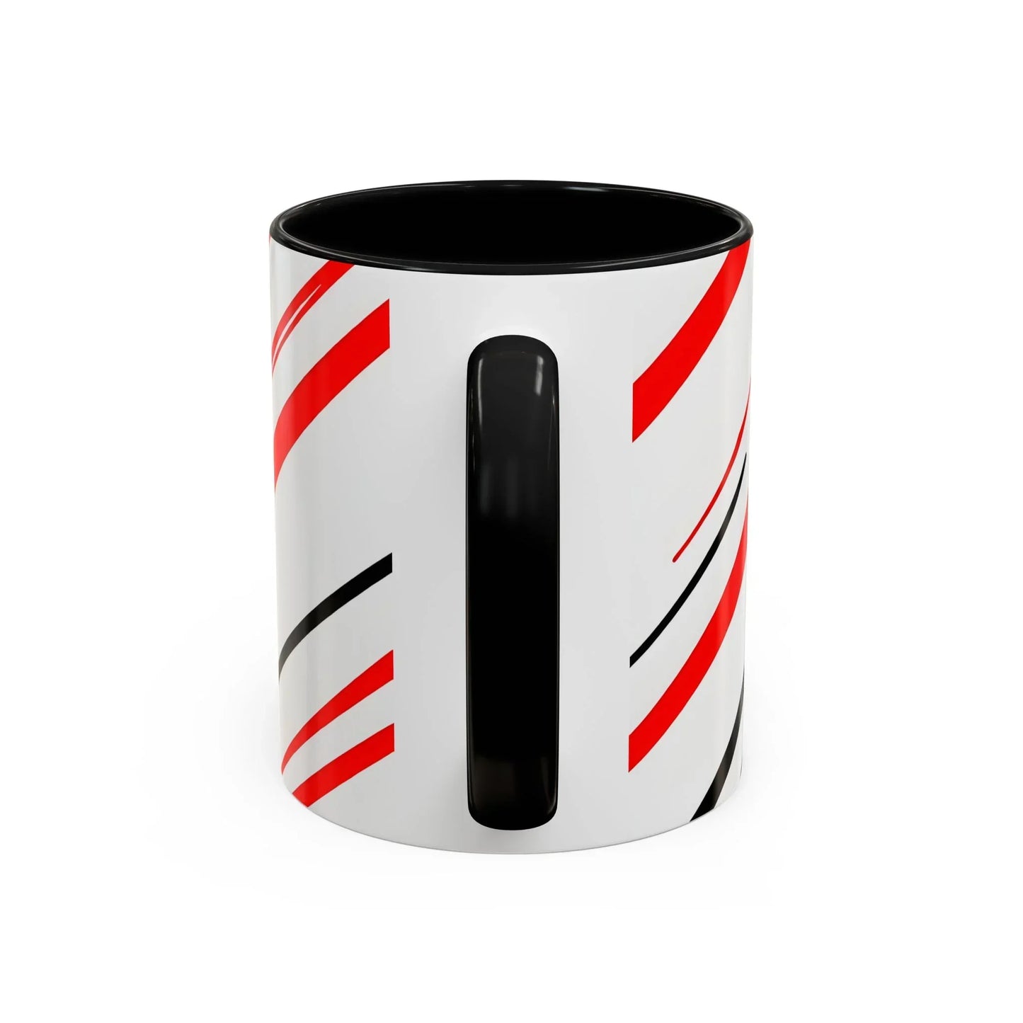 Bold Elegance – Red & Black Swirl Accent Coffee Mug - KarArmDesign