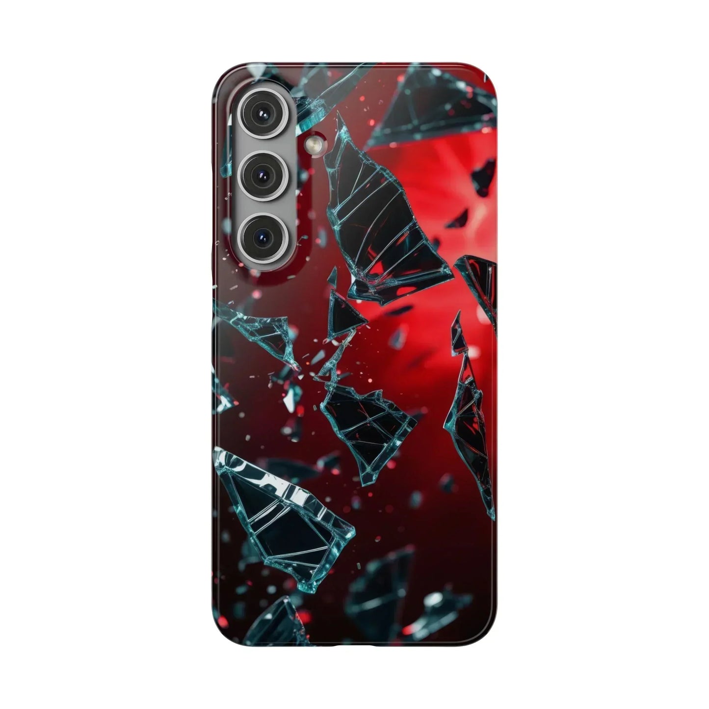 "Crimson Impact" Realistic Glass Shard Snap Phone Case for iPhone 7-16 and Samsung Galaxy S10-S24 Models - KarArmDesign