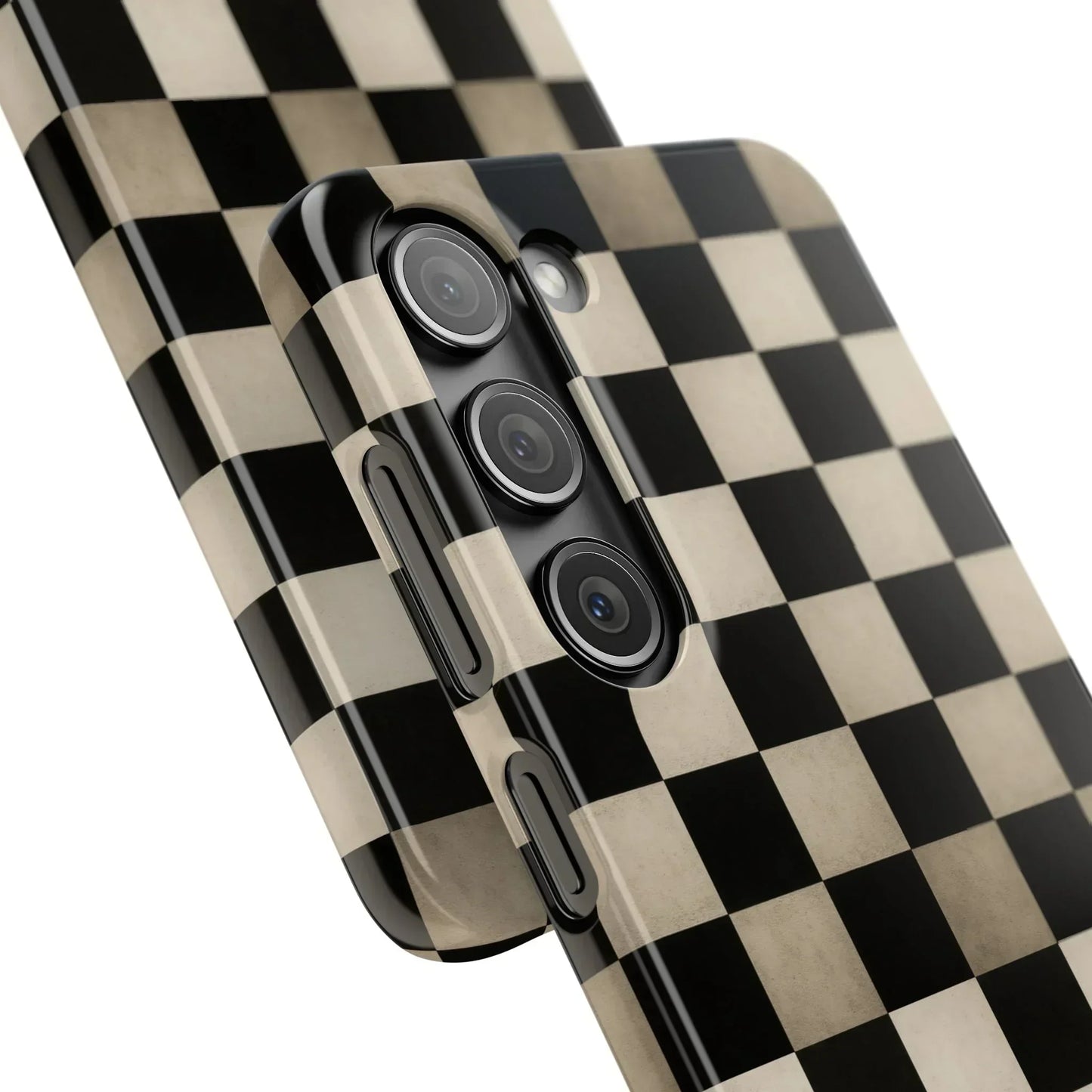 Stylish Matte Checker Phone Case for iPhone 7-16 and Samsung Galaxy S10-S24 Models - KarArmDesign
