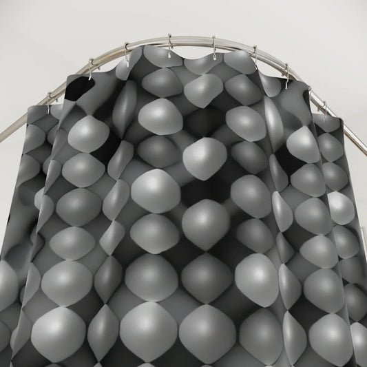 Modern Geometric Shower Curtain – 3D Patterned Design for Stylish Bathrooms - KarArmDesign