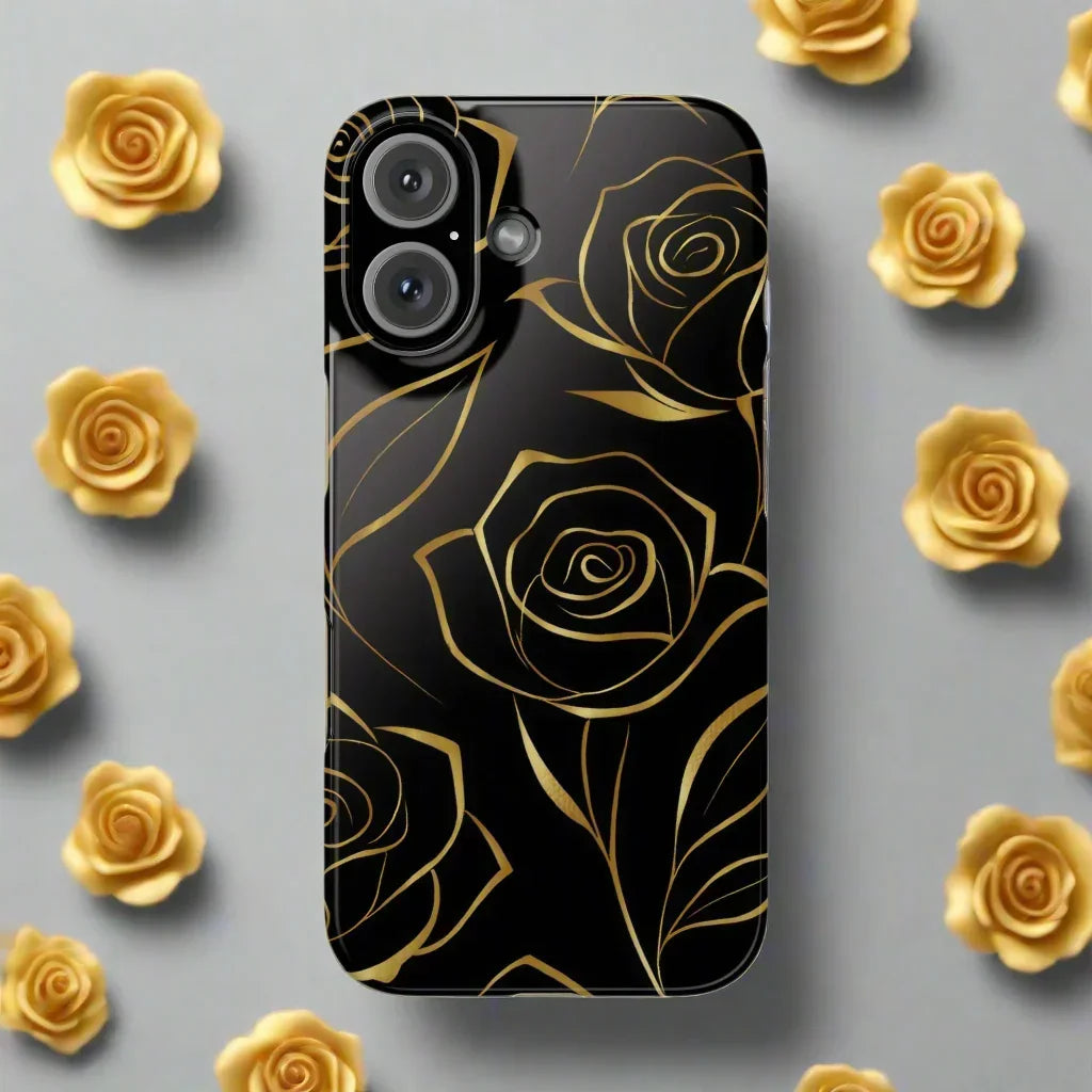 Golden Roses Phone Case for iPhone 15-17 Models - KarArmDesign