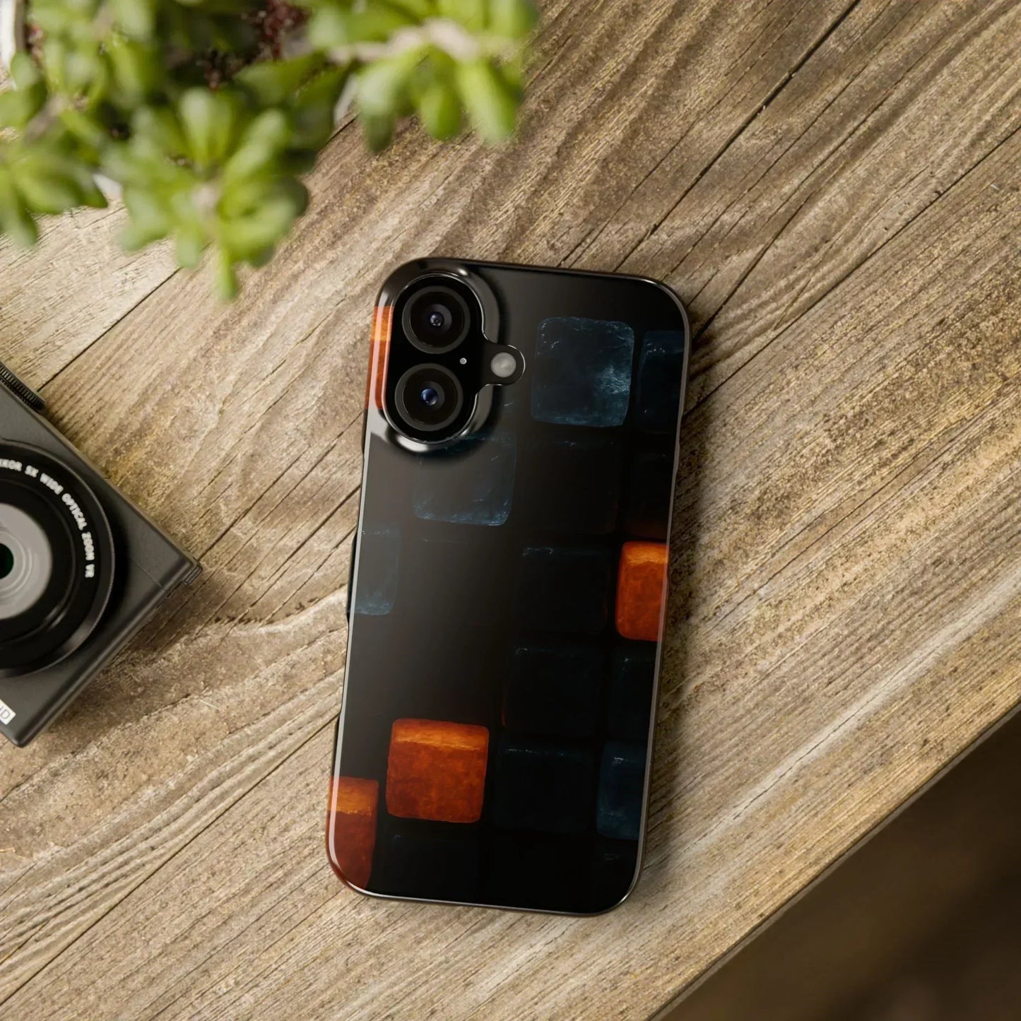 Blue Geometric Phone Case for iPhone 12-16 Models - KarArmDesign