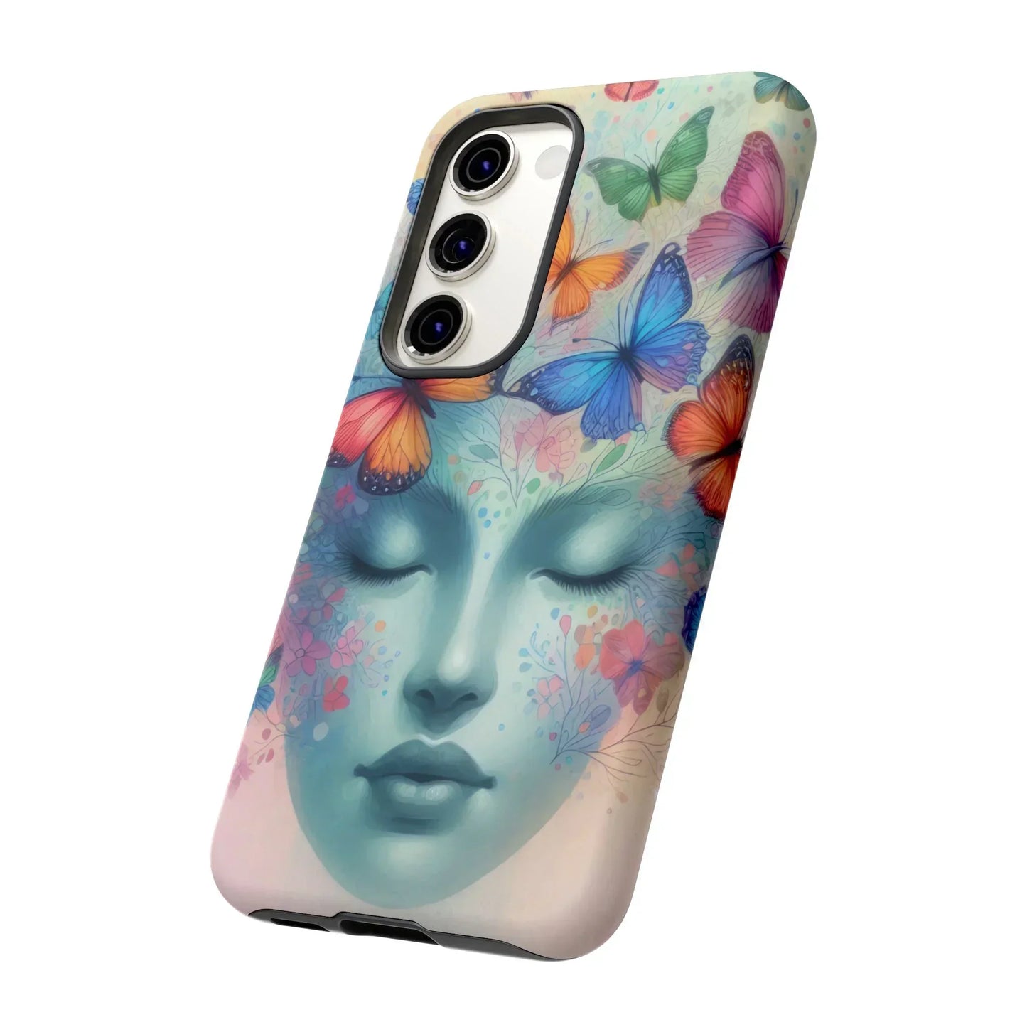 Butterfly Bloom Dreamy Woman Phone Case for Galaxy and Pixel - KarArmDesign
