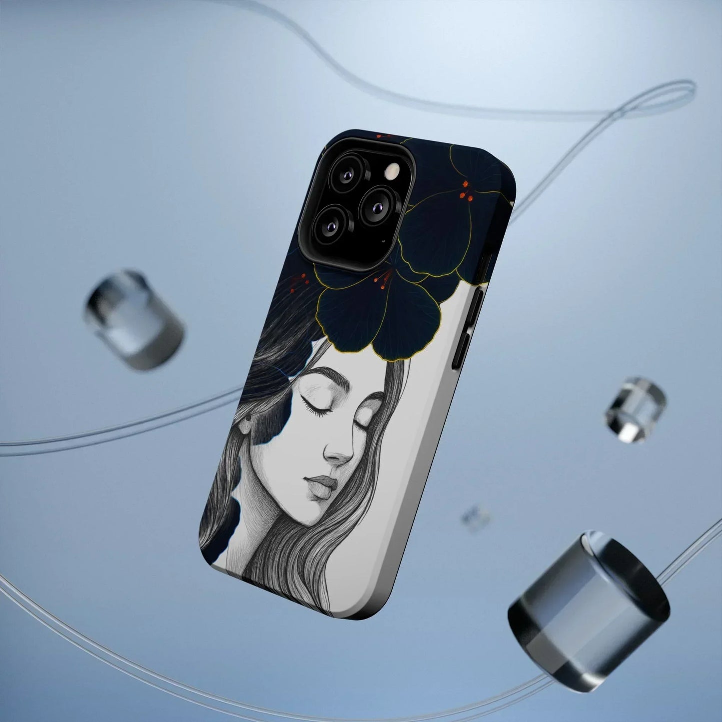 Dark Floral Elegance Phone Case for iPhone 13-16 Models - KarArmDesign