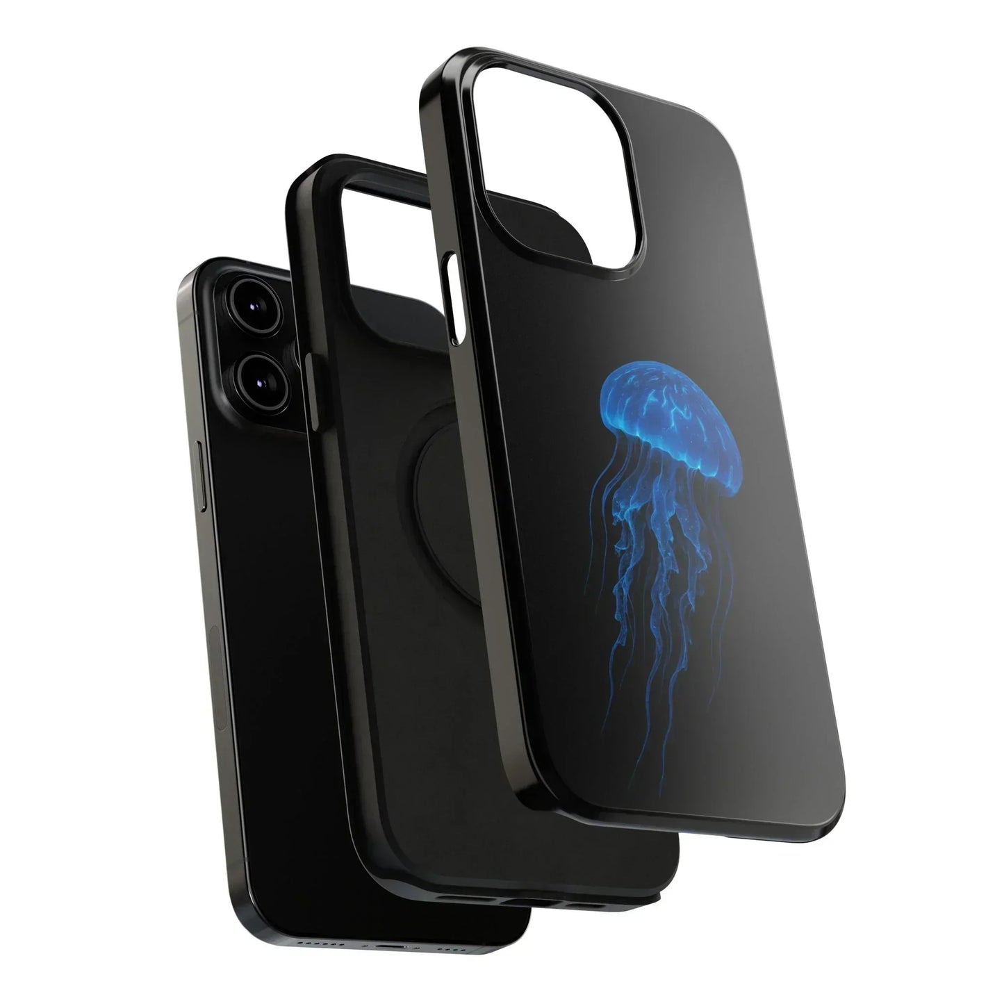 Blue Jellyfish Phone Case for iPhone 12-16 and Samsung Galaxy S21-S22 Models - KarArmDesign