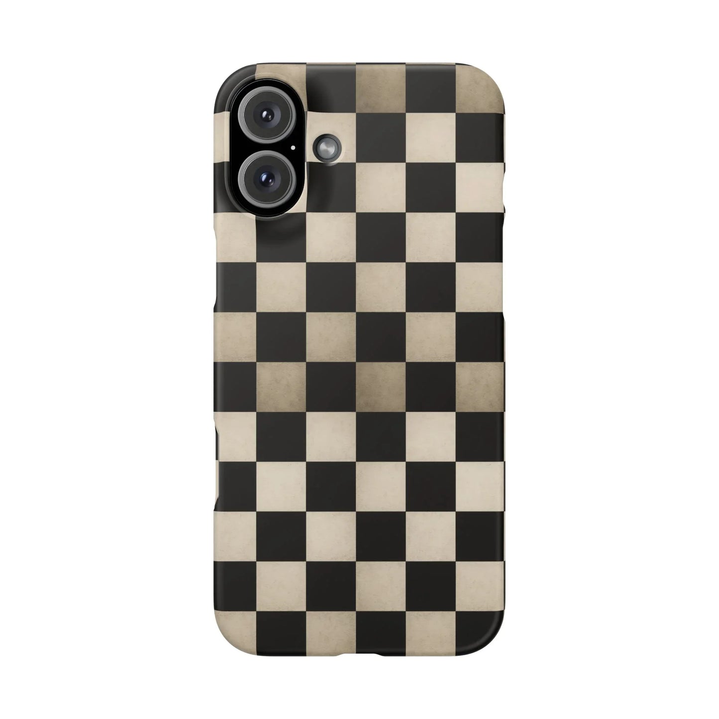 Stylish Matte Checker Phone Case for iPhone 7-16 and Samsung Galaxy S10-S24 Models - KarArmDesign