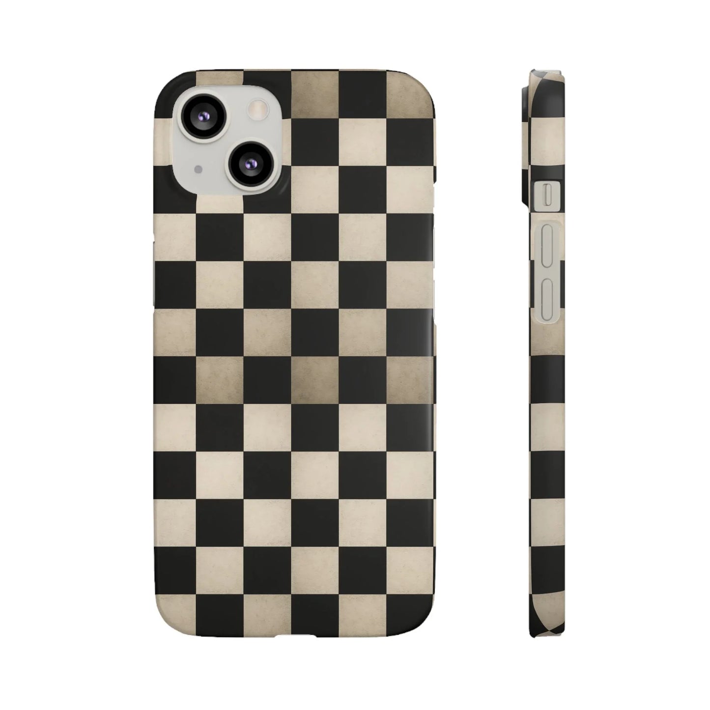 Stylish Matte Checker Phone Case for iPhone 7-16 and Samsung Galaxy S10-S24 Models - KarArmDesign