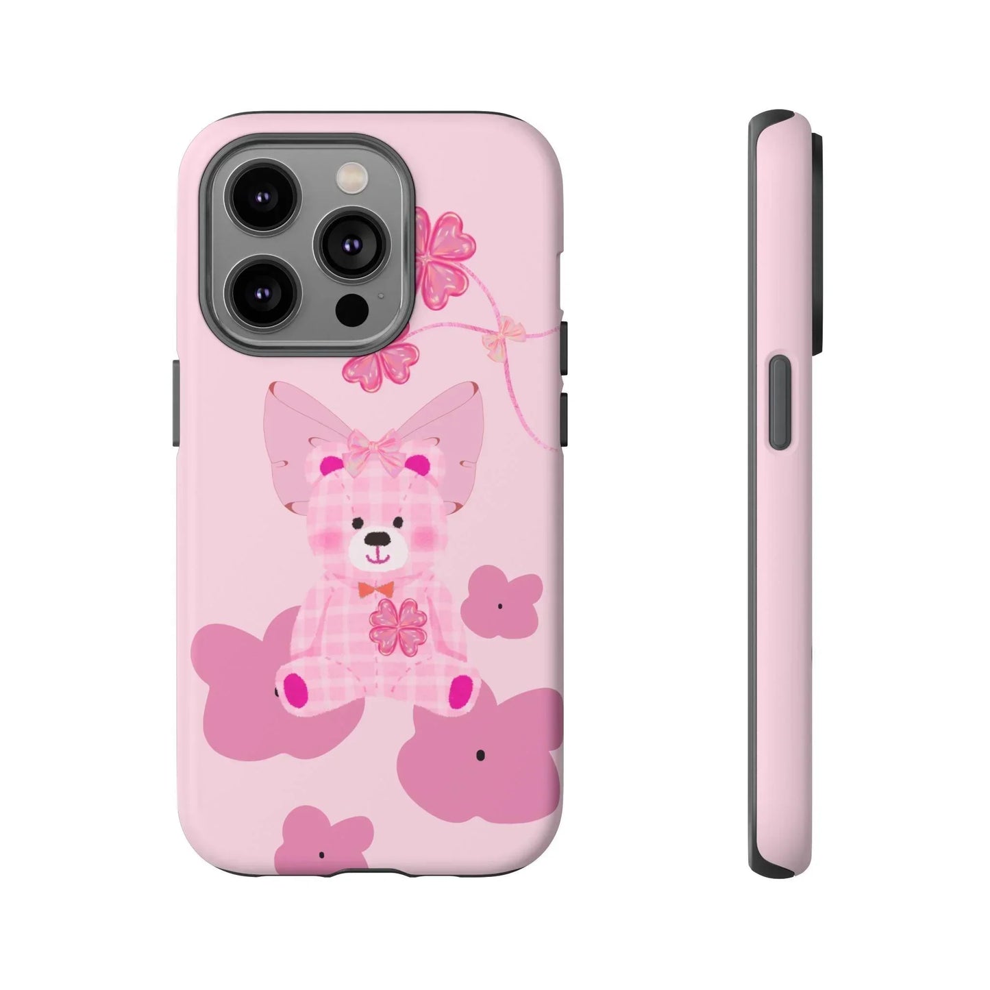 Pink Teddy Bear Phone Cases for iPhone, Pixel and Galaxy Models - KarArmDesign
