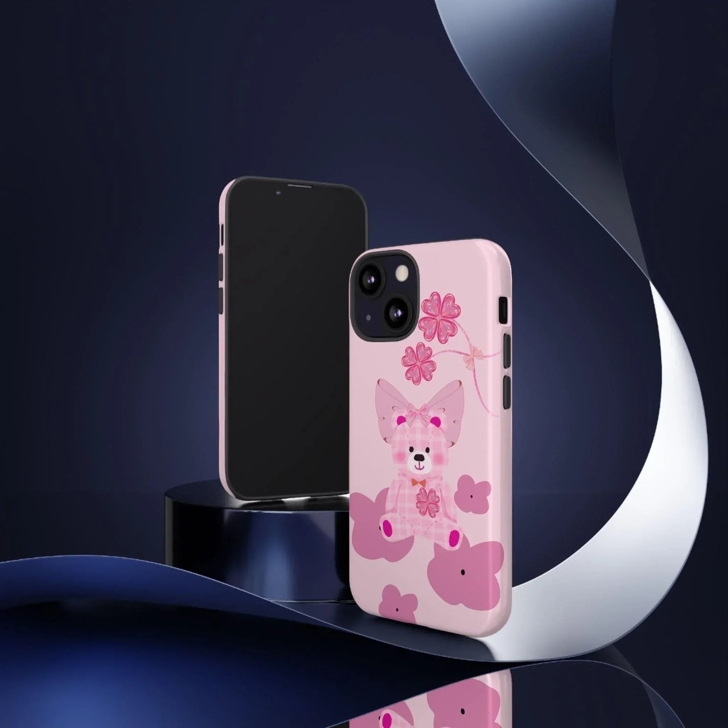 Pink Teddy Bear Phone Cases for iPhone, Pixel and Galaxy Models - KarArmDesign