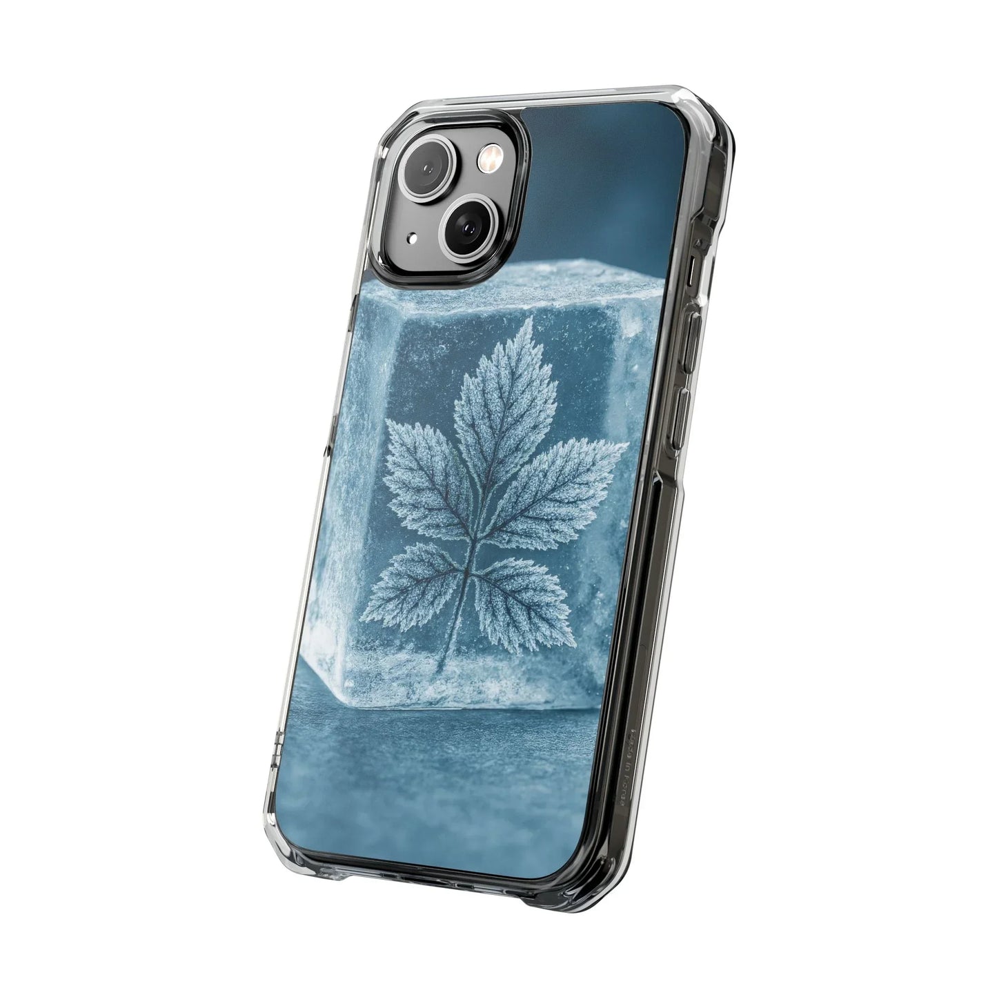 Frozen Leaf Inside Ice Cube - Phone Case for iPhone 14-16 Models - KarArmDesign