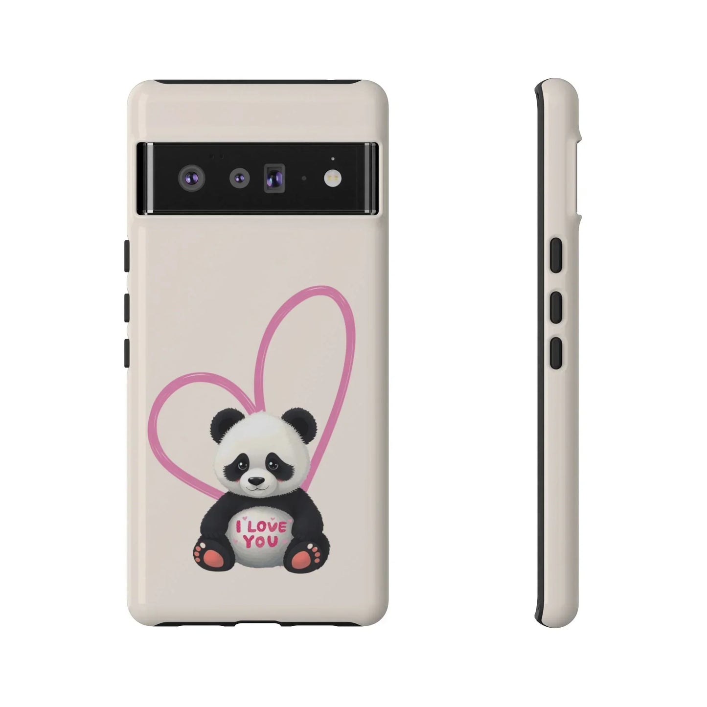 Cute Panda Heart Love Phone Case for Google Pixel up to 9 Models - KarArmDesign