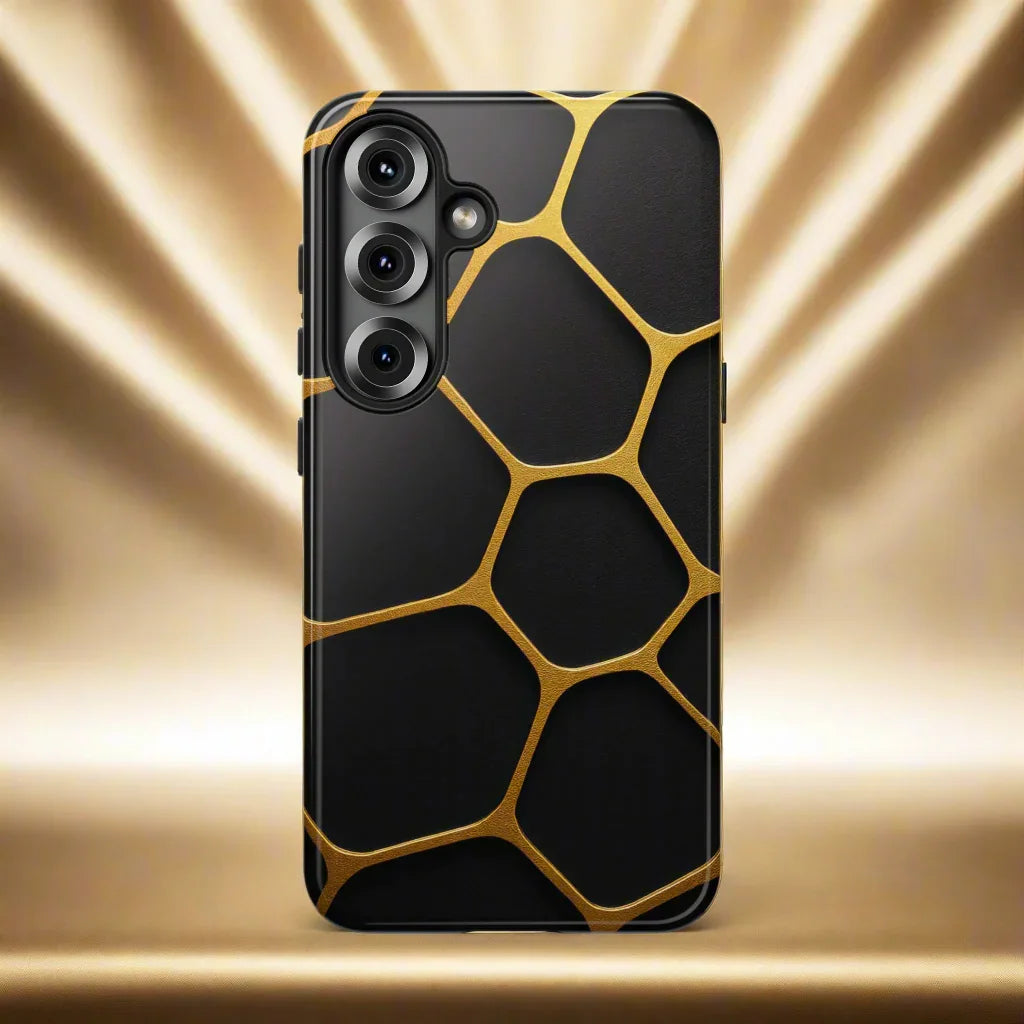 Golden Cellscape Phone Case for iPhone 8-16 and Galaxy S10-S25 Models - KarArmDesign