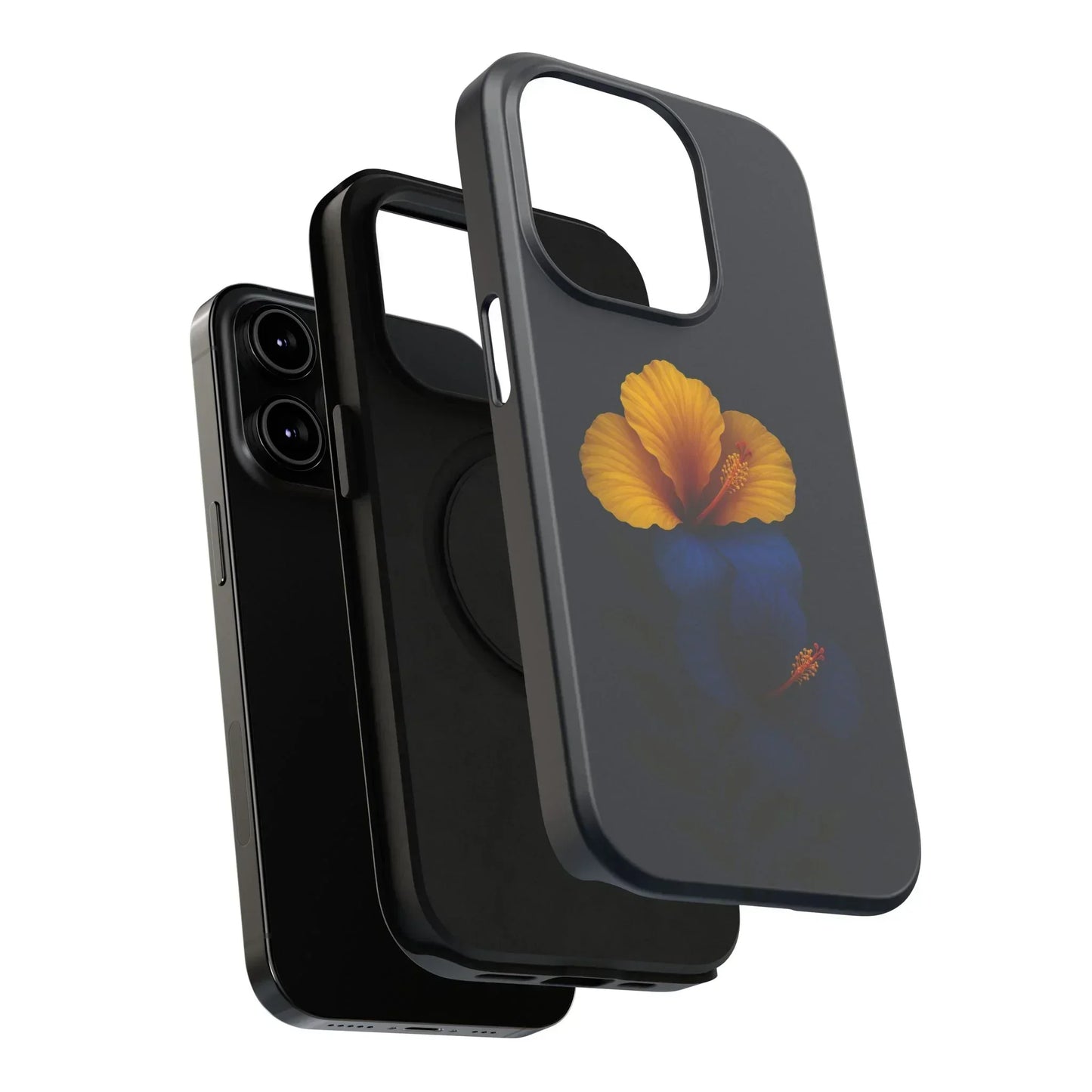 Elegant hibiscus phone case Impact-Resistant Cases for iPhone 12-16 and Samsung Galaxy S21-S22 Models - KarArmDesign