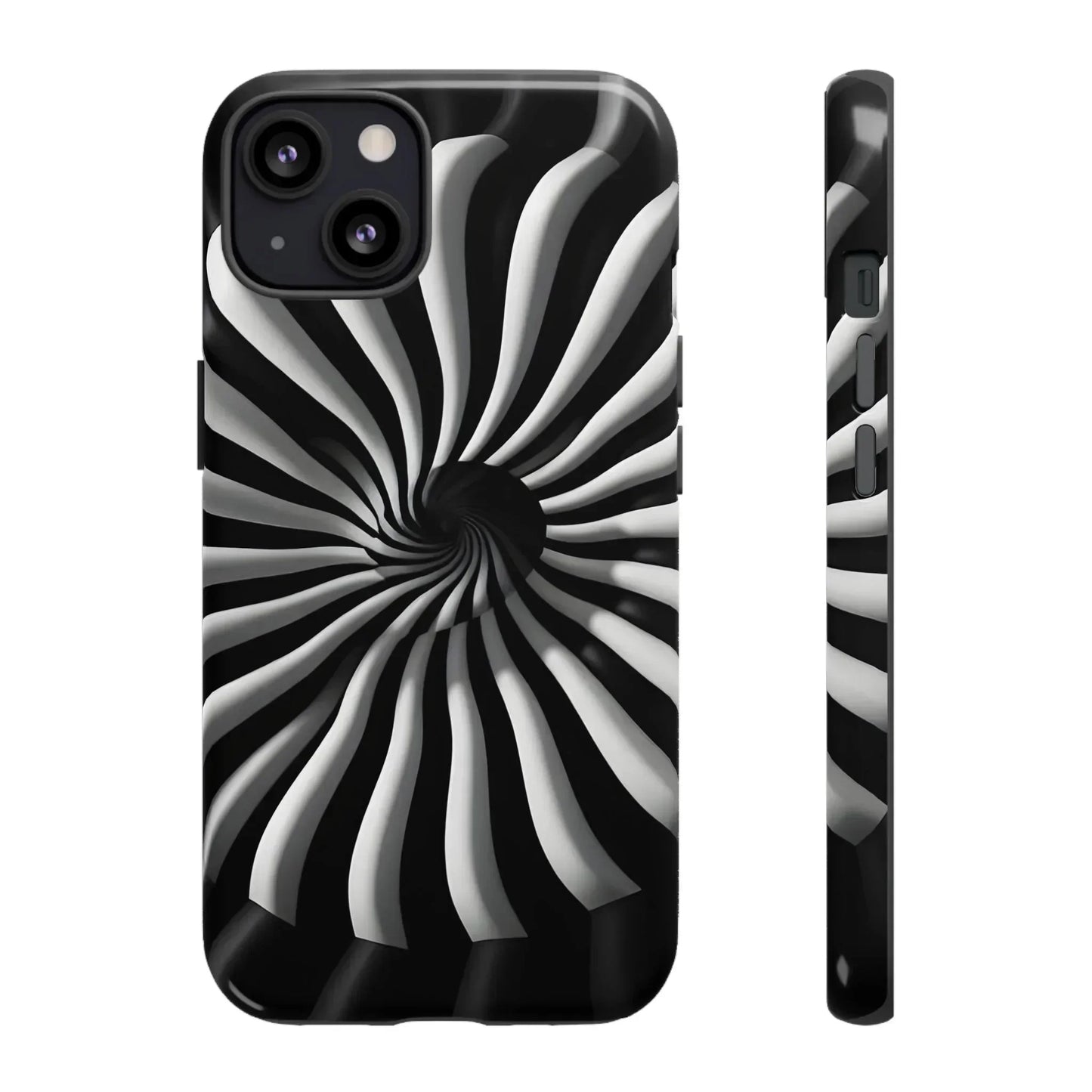 Hypnotic Black and White Spiral Phone Case for iPhone & Galaxy - KarArmDesign