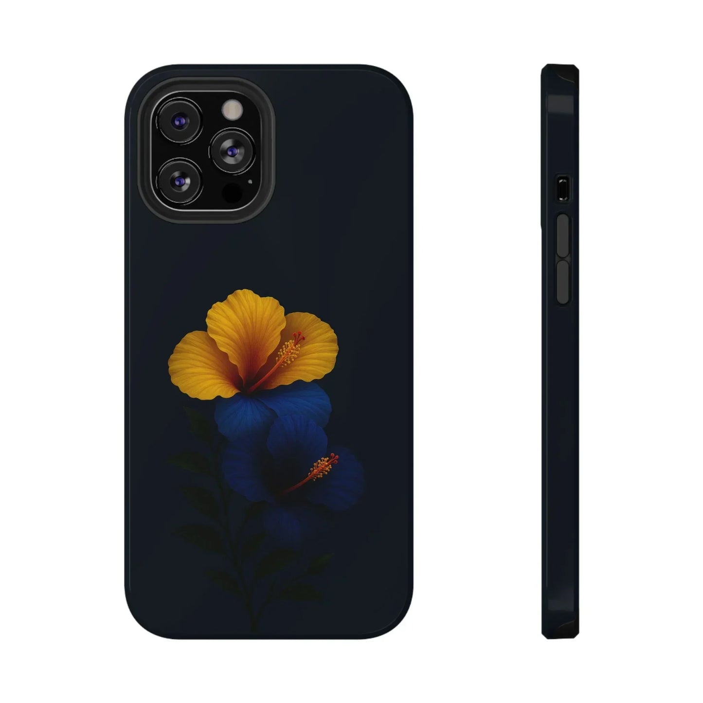 Elegant hibiscus phone case Impact-Resistant Cases for iPhone 12-16 and Samsung Galaxy S21-S22 Models - KarArmDesign