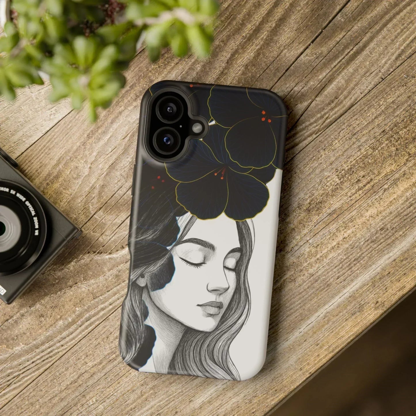 Dark Floral Elegance Phone Case for iPhone 13-16 Models - KarArmDesign