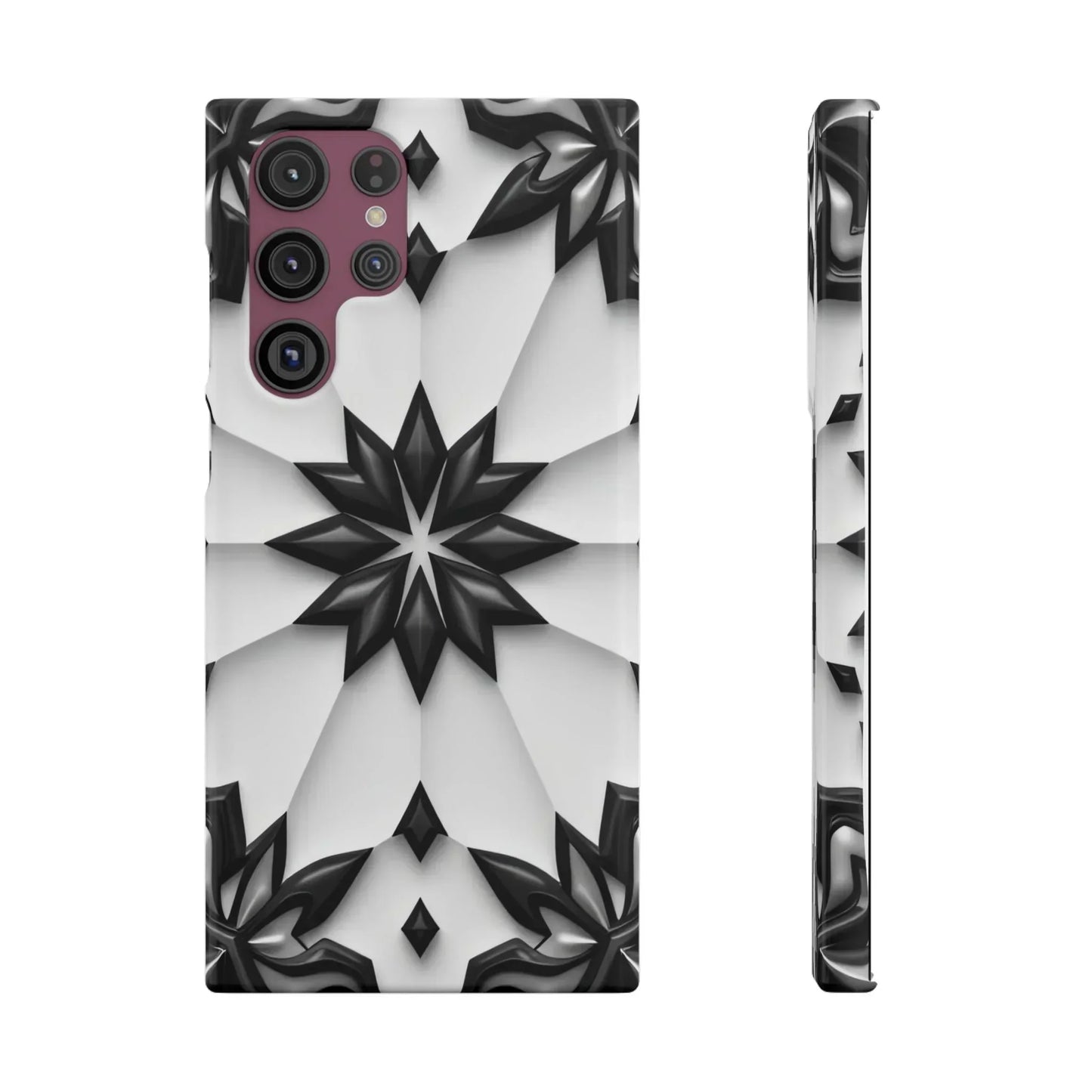 Black and White Geometric Floral Phone Case for iPhone and Samsung Galaxy - KarArmDesign